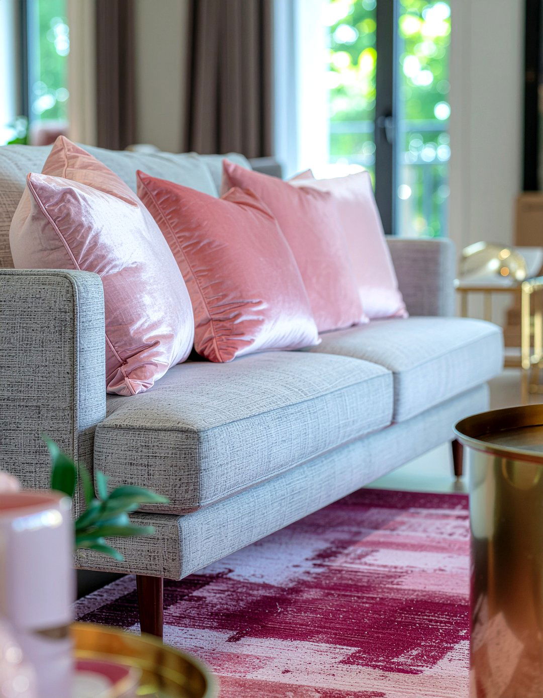Pink Accent Pillows - 30 living room pillow styling ideas
