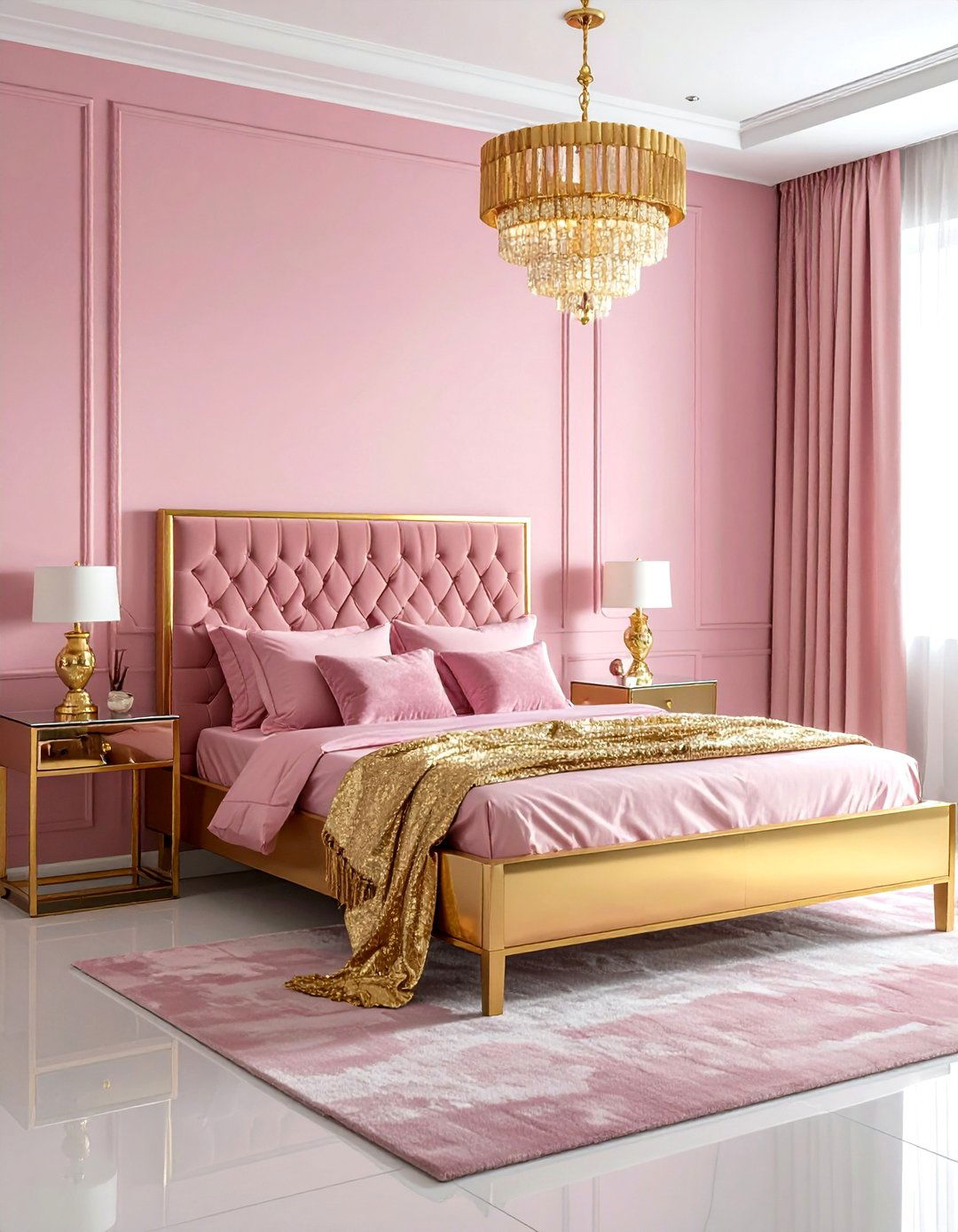 Pink And Gold Bedroom - 30 pink bedroom ideas