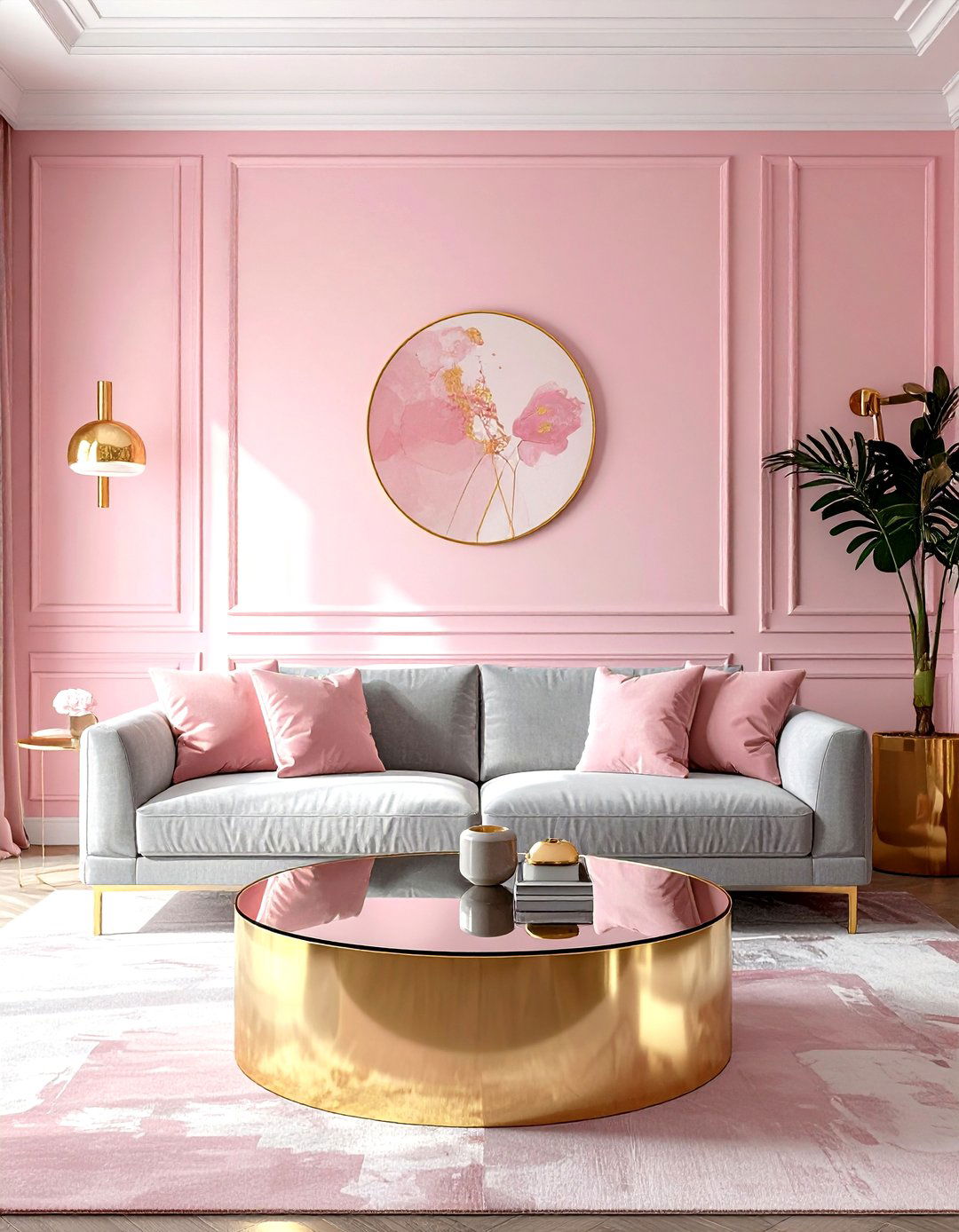 Pink And Gold Living Room - 30 gold living room ideas