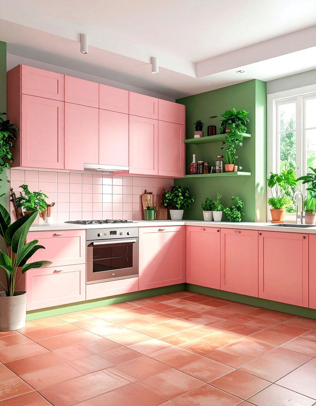 Pink And Green Kitchen - 30 pink kitchen ideas