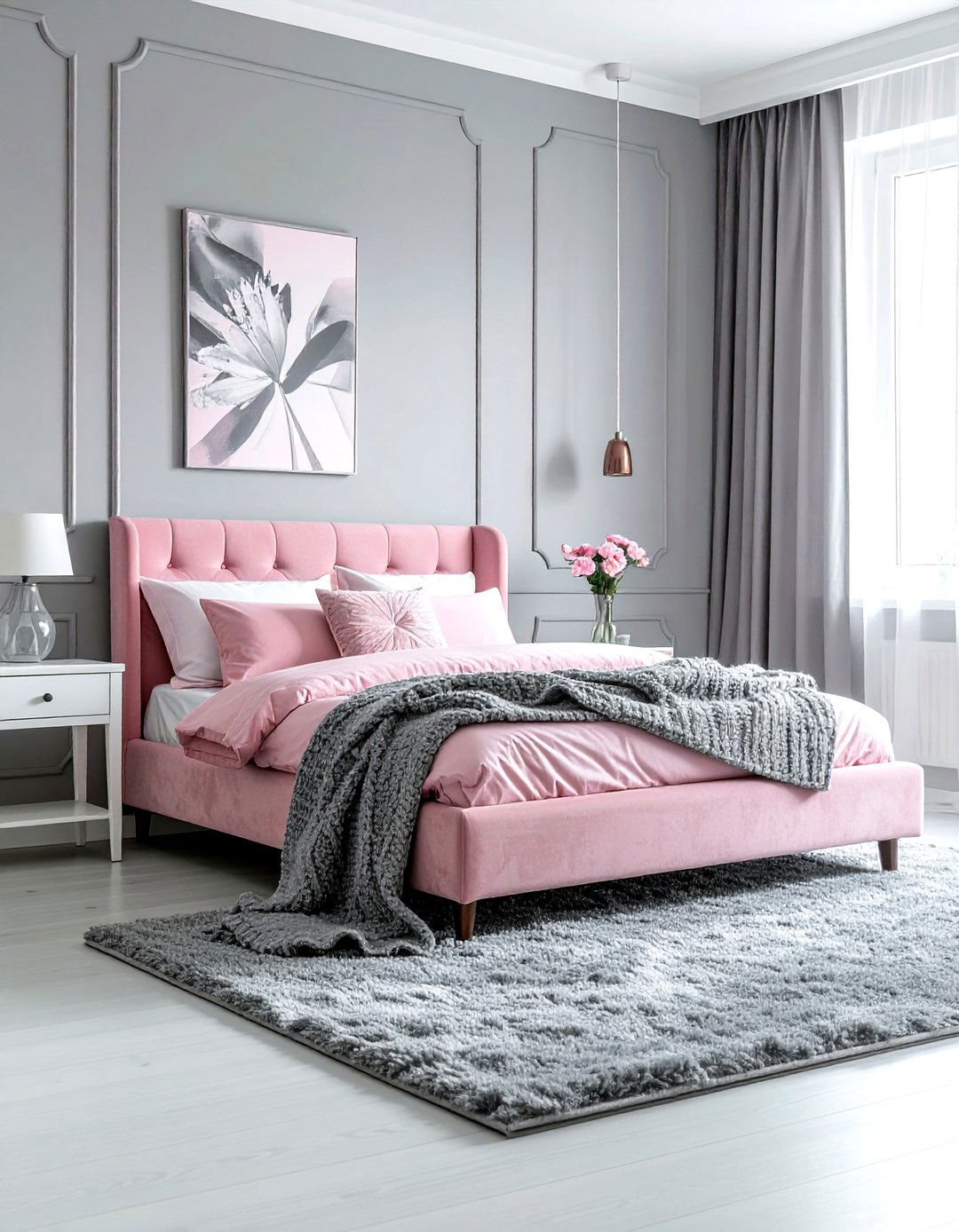 Pink And Grey Bedroom - 30 pink bedroom ideas