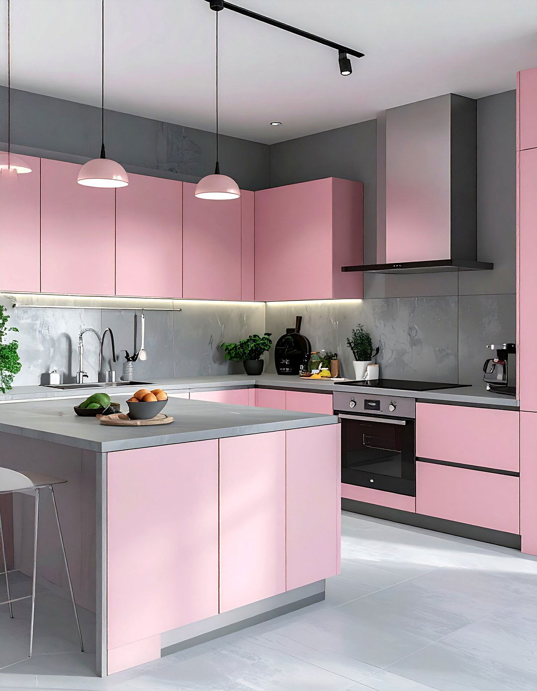 Pink And Grey Kitchen - 30 pink kitchen ideas