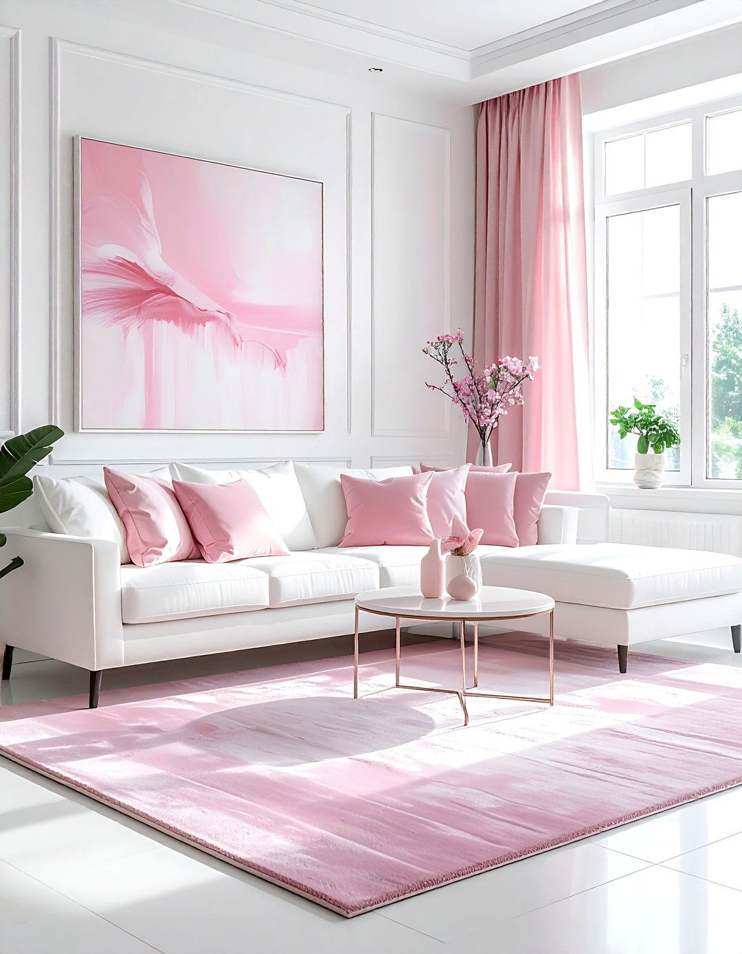 Pink And White Living Room - 30 blush living room ideas
