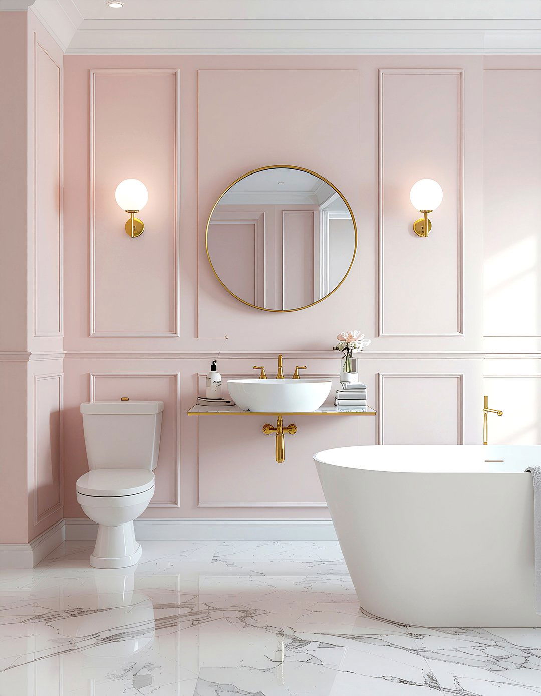 Pink Bathroom Paneling - 30 bathroom paneling ideas