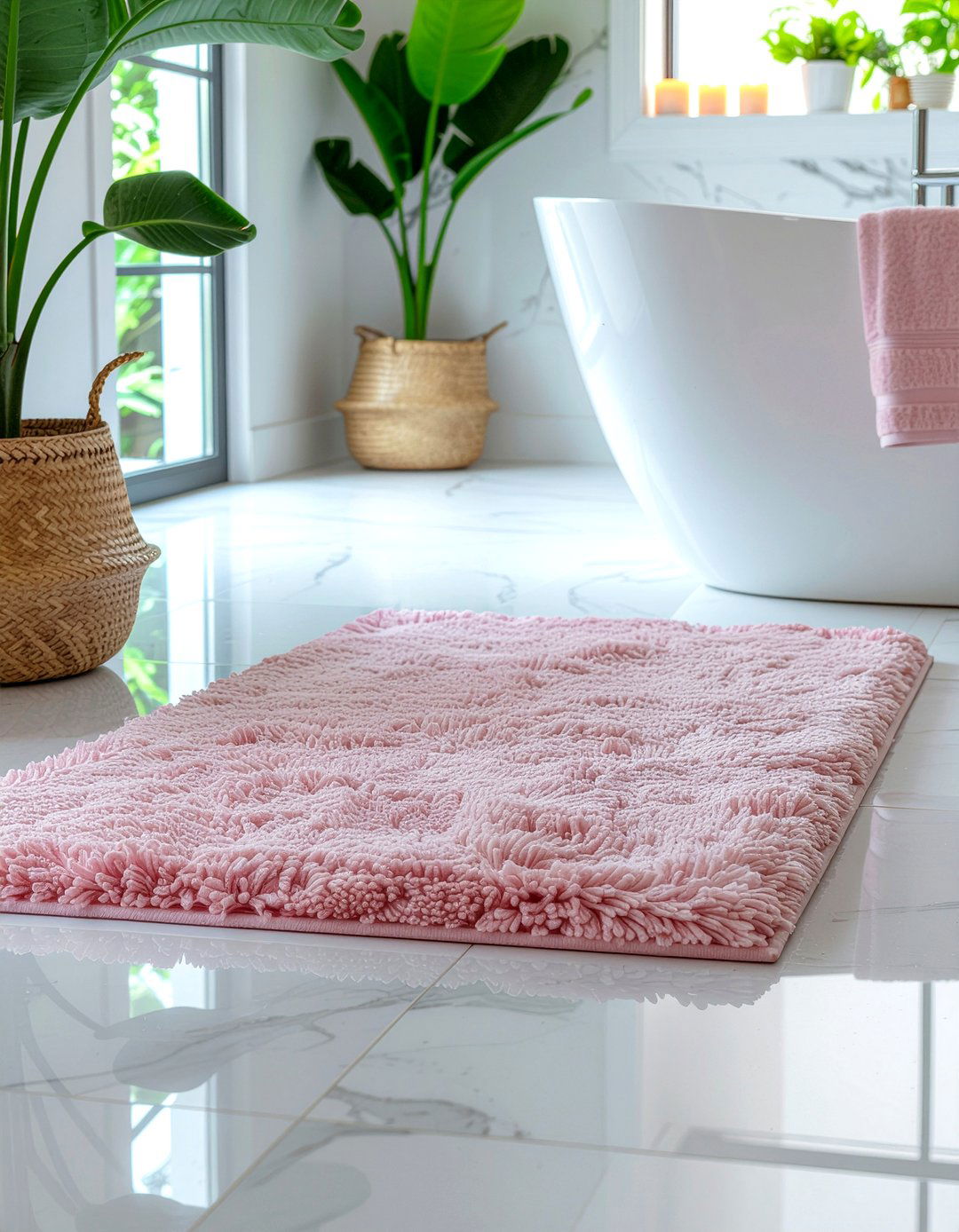 Pink Bathroom Rug - 30 pink bathroom ideas