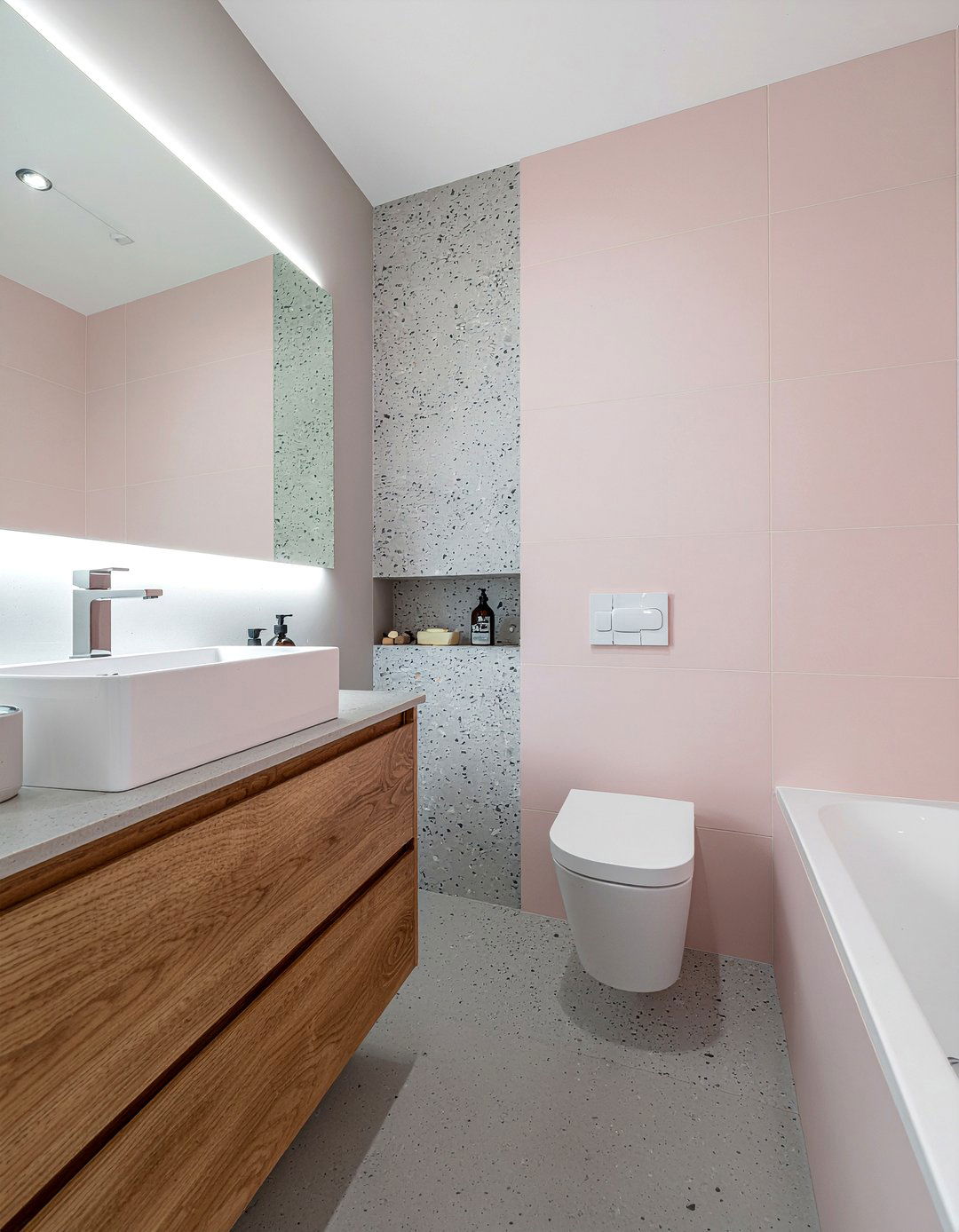 Pink Bathroom Tile - 30 large format tile bathroom ideas