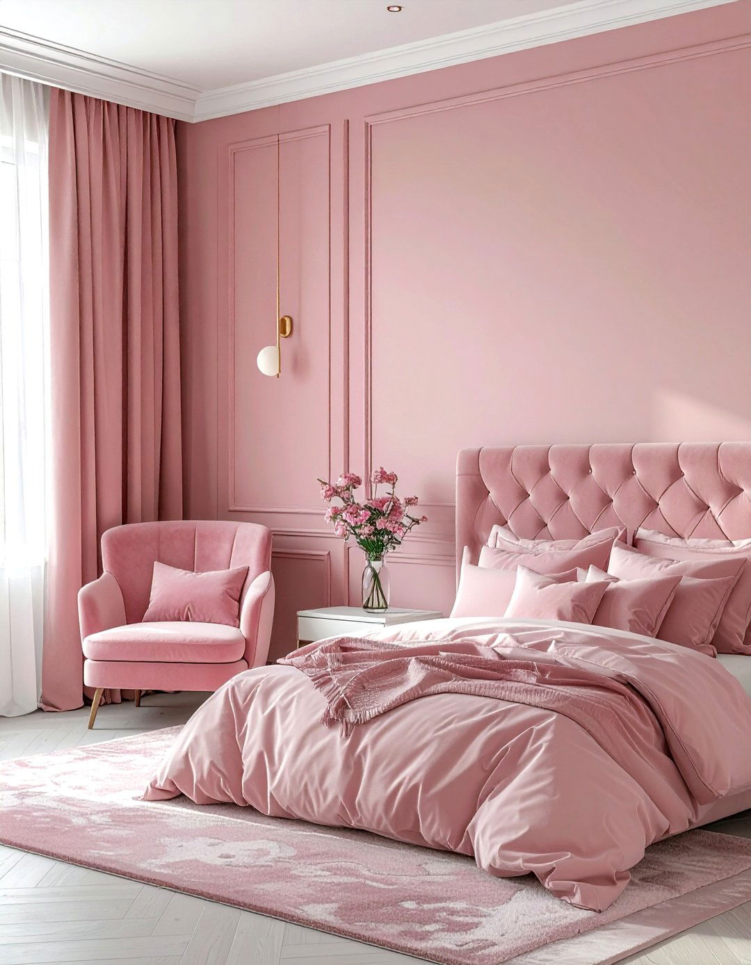 Pink Bedroom - 30 monochromatic bedroom ideas