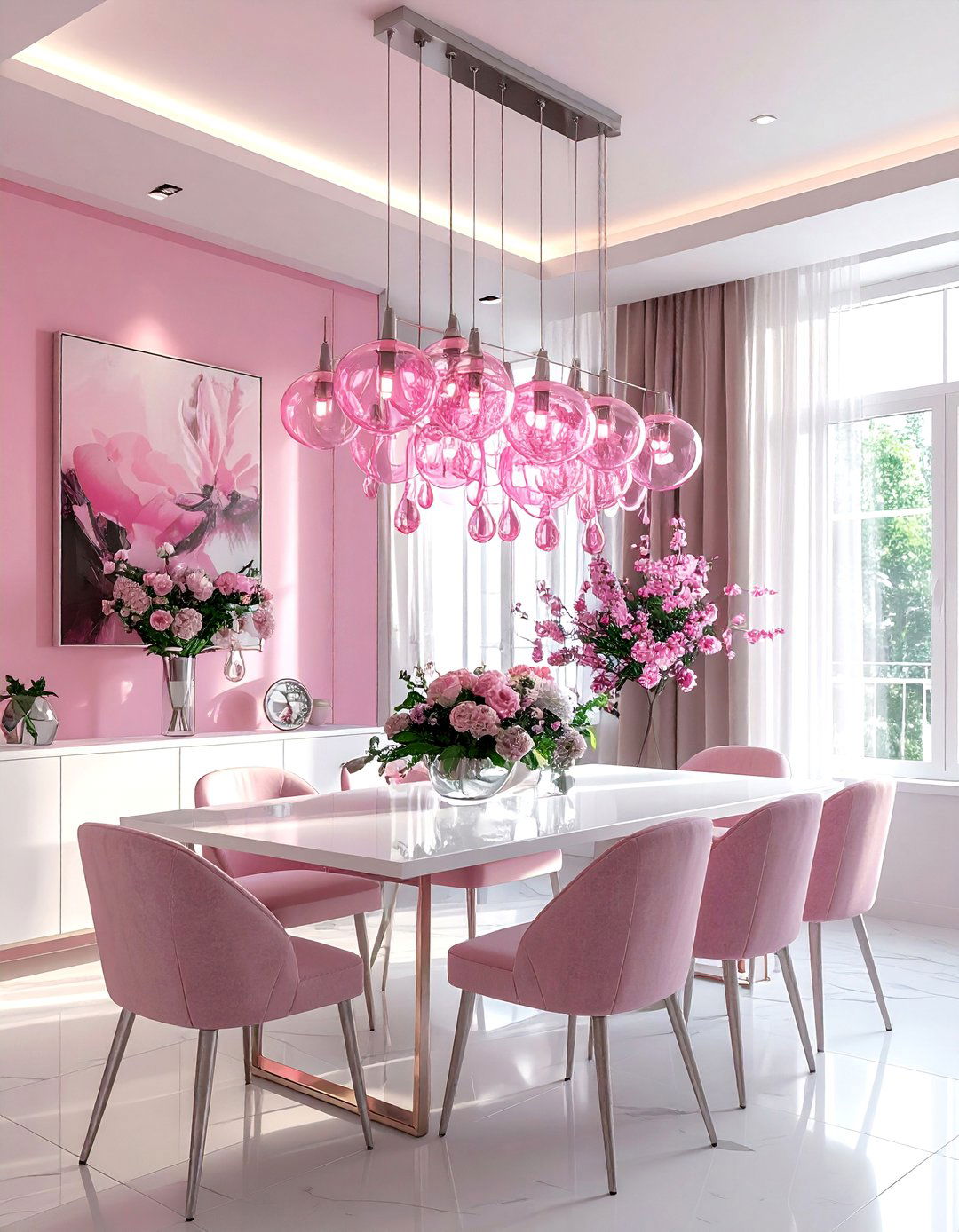 Pink Chandelier Lighting - 30 pink decor ideas