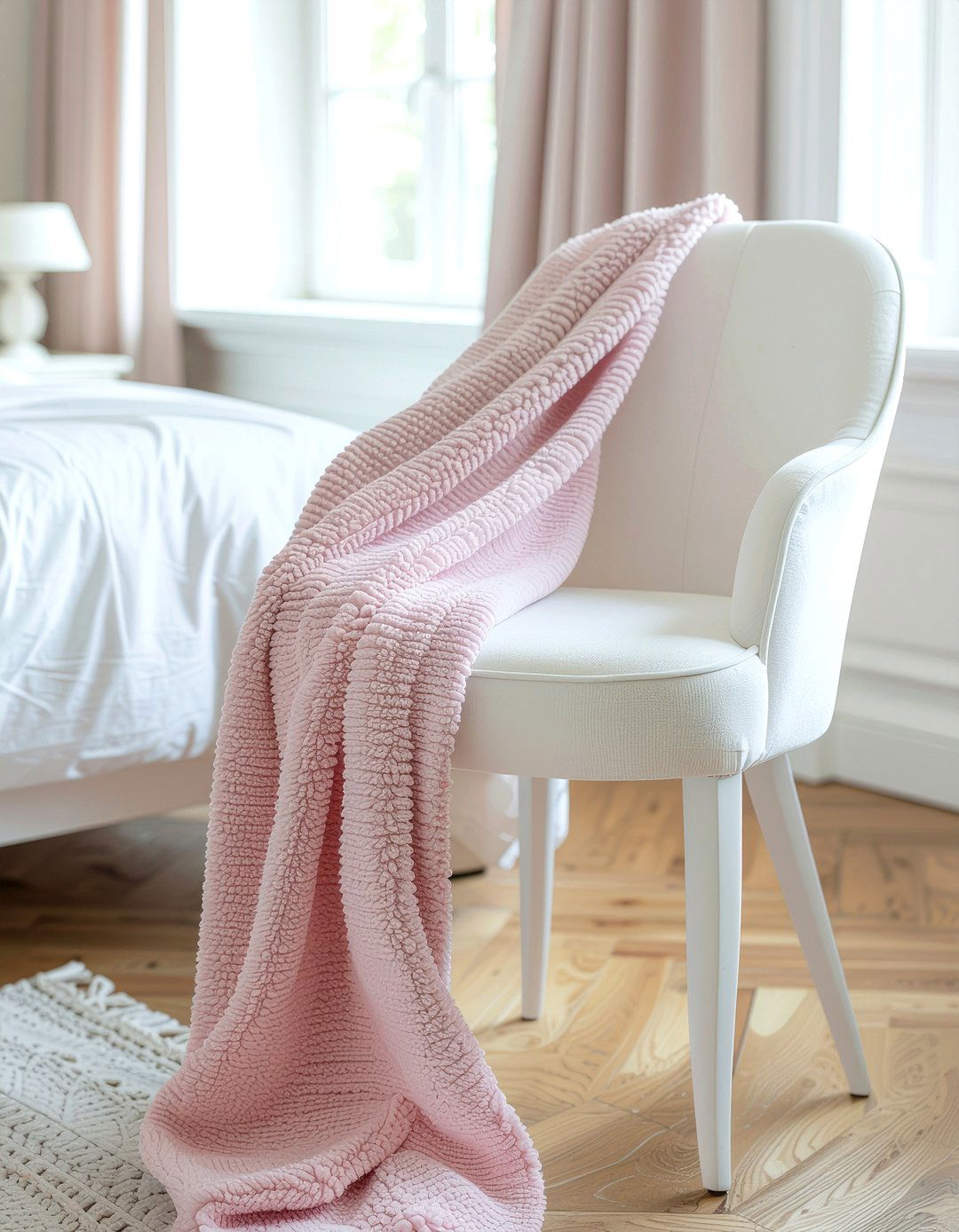 Pink Chenille Throw - 30 bedroom chunky knit throws