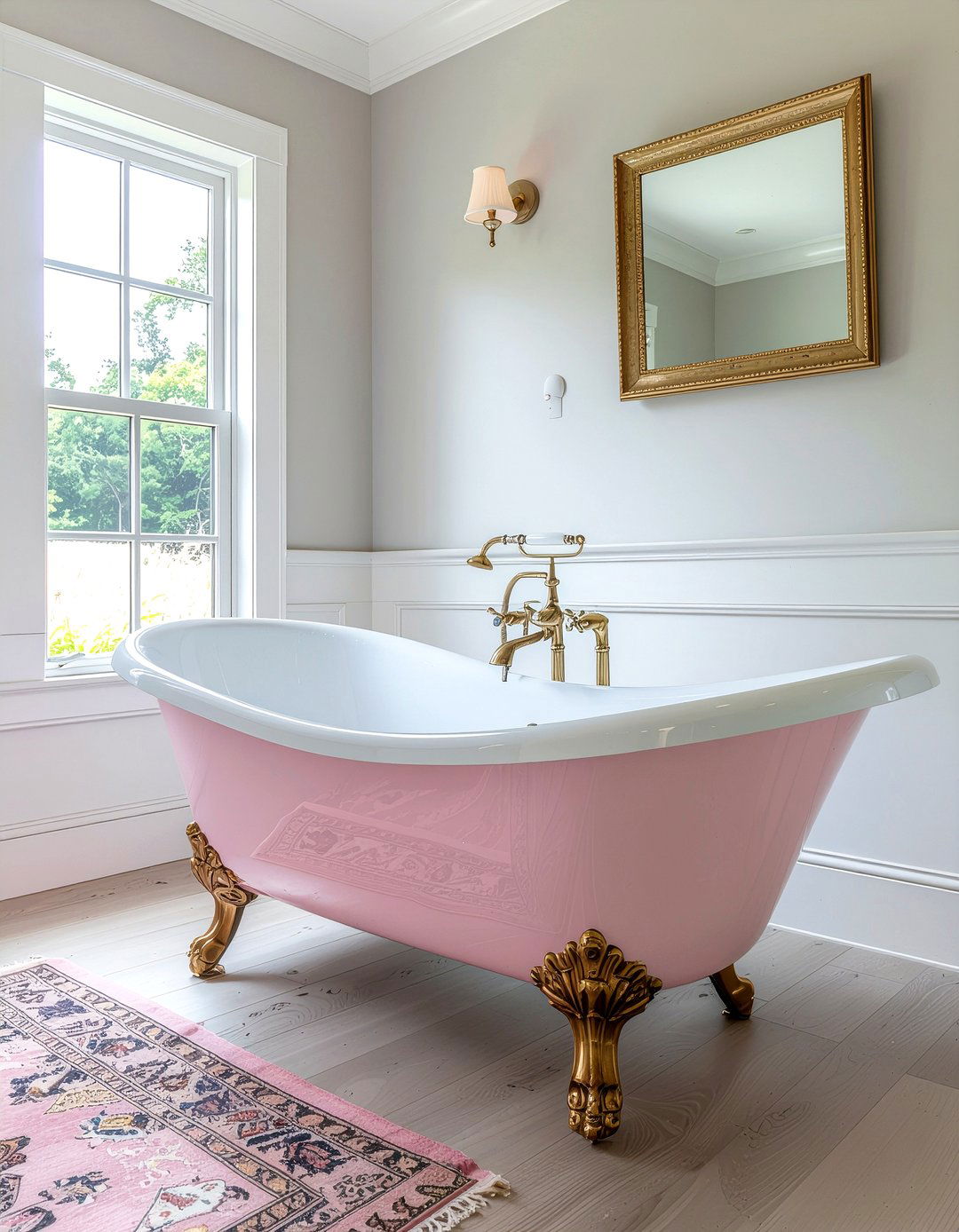 Pink Clawfoot Tub - 30 pink bathroom ideas