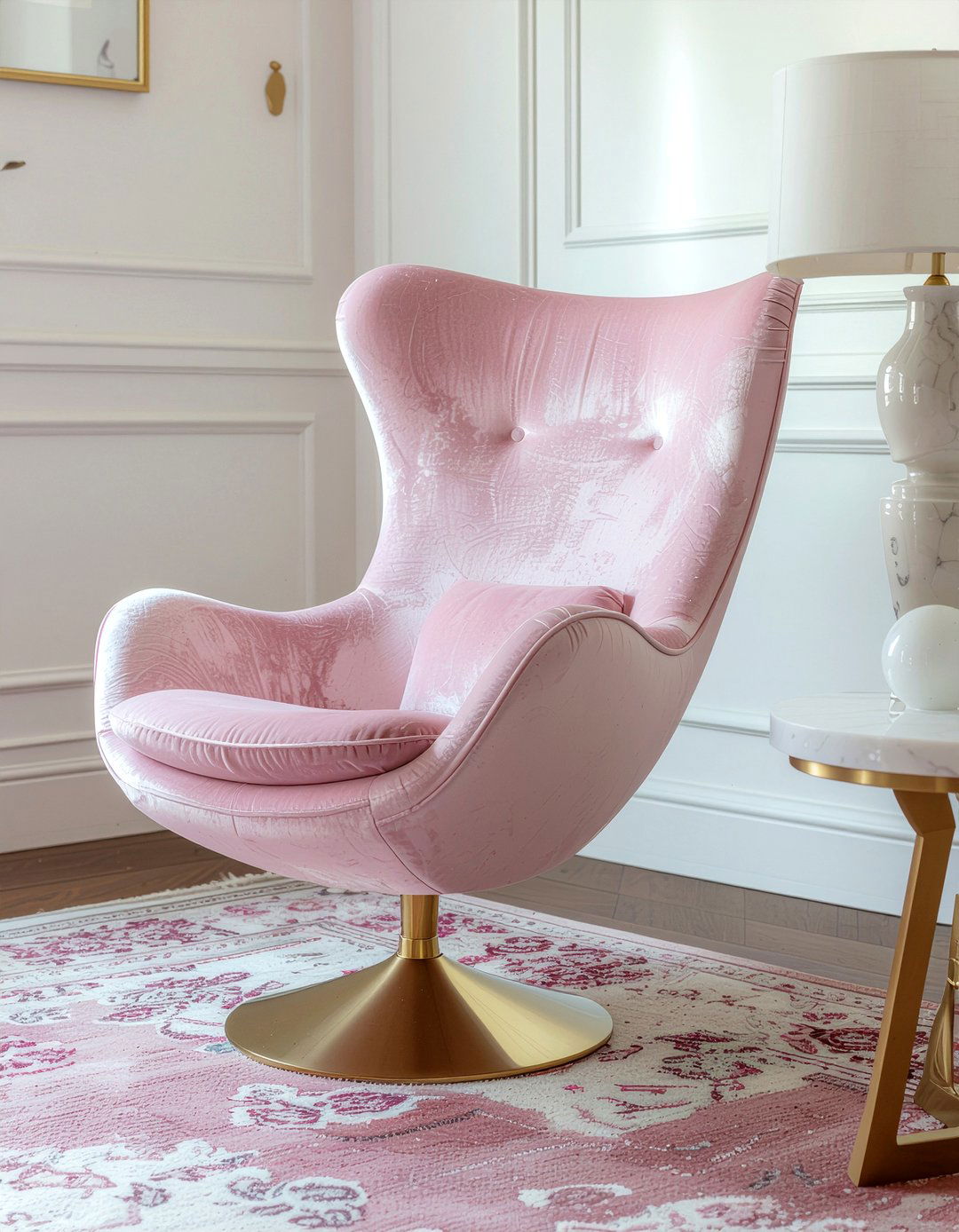 Pink Egg Chair - 30 living room egg chair ideas