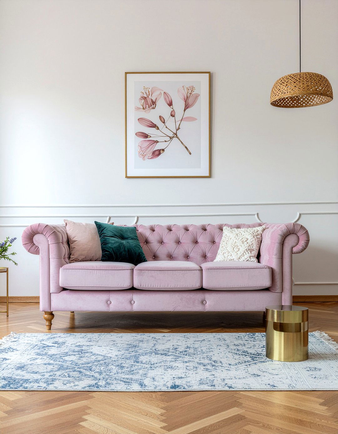 Pink English Arm Sofa - 30 living room English arm sofa ideas