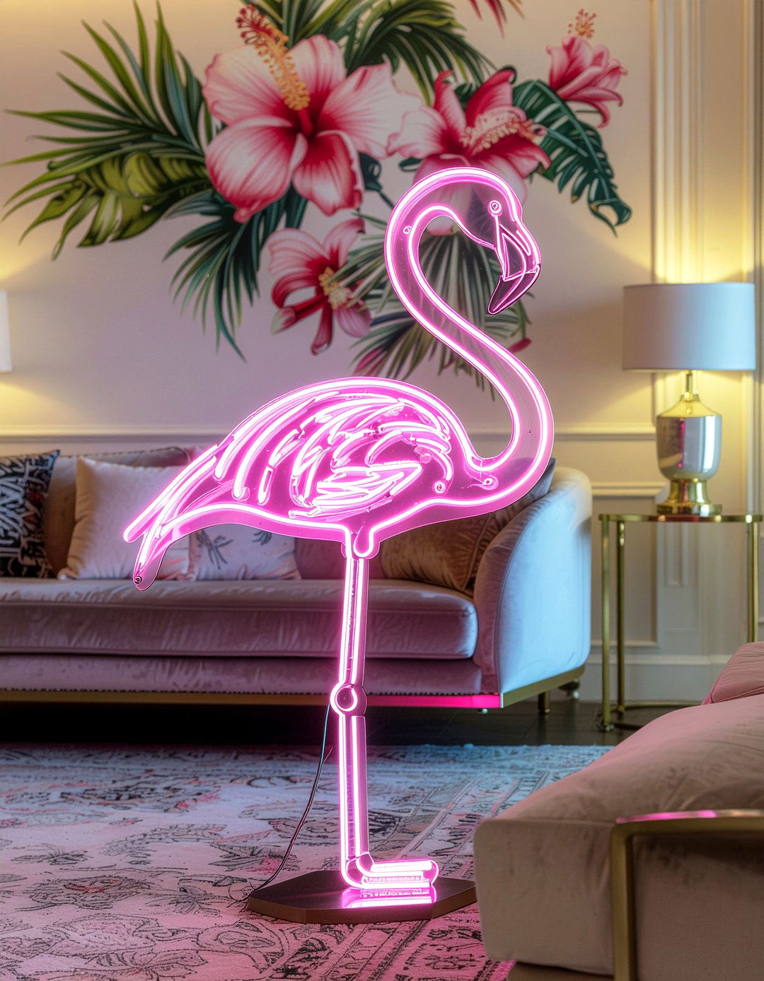 Pink Flamingo Neon Light - 30 living room led signs