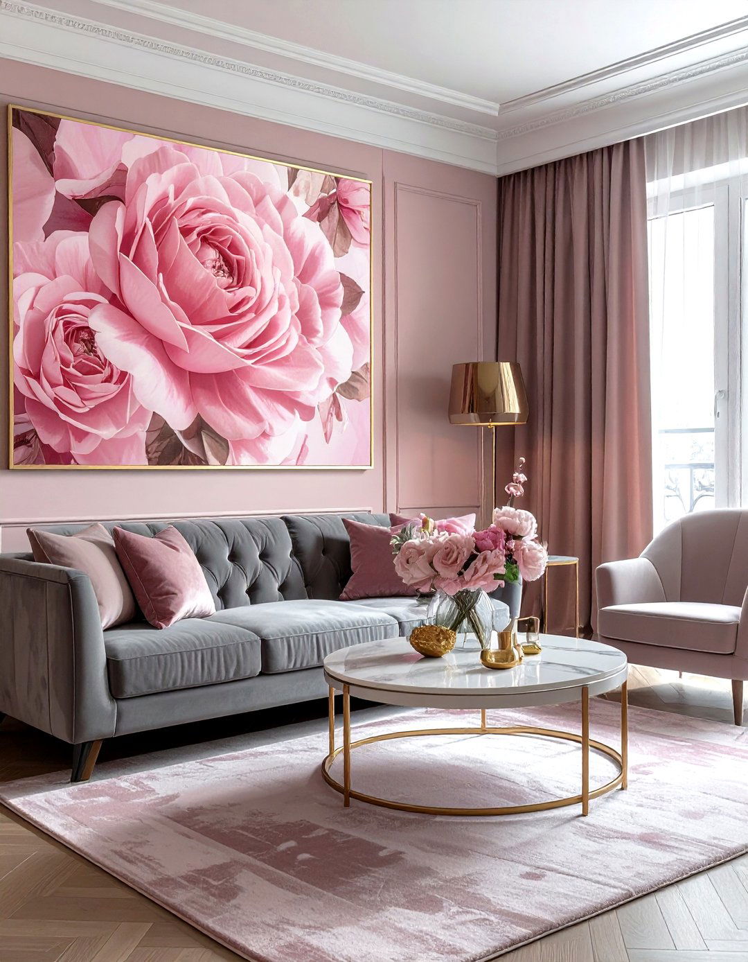 Pink Floral Wallpaper - 30 living room floral wallpapers