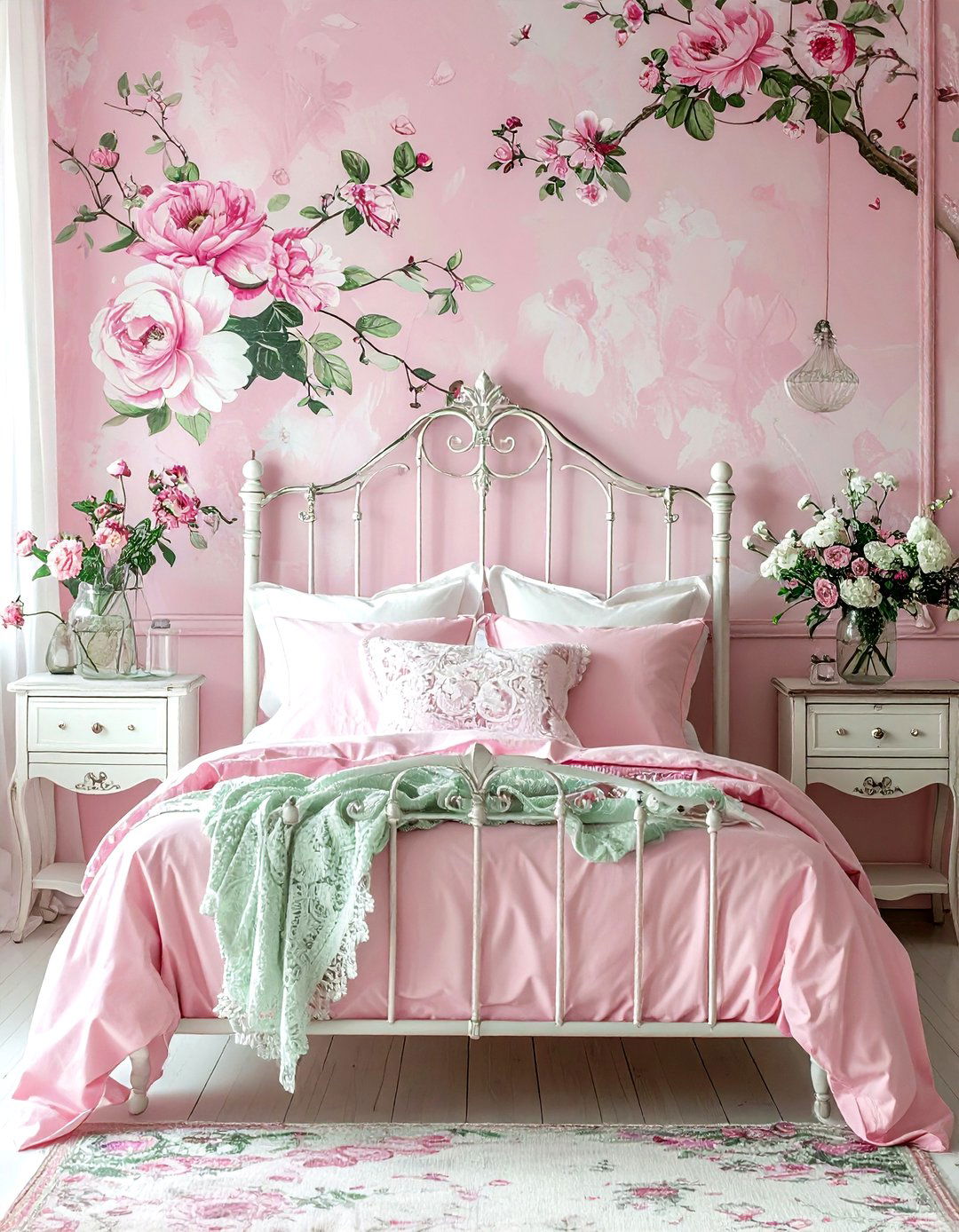 Pink Floral Wallpaper - 30 pink decor ideas