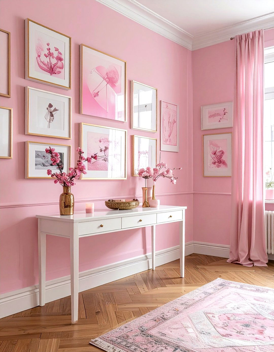 Pink Gallery Wall - 30 pink decor ideas