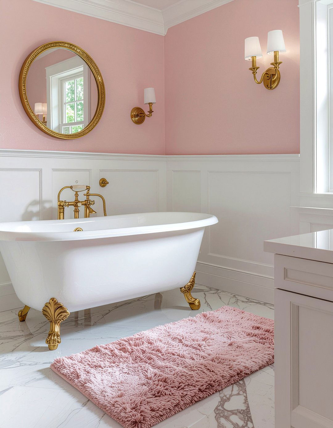 Pink Gold Bathroom - 30 pink bathroom ideas