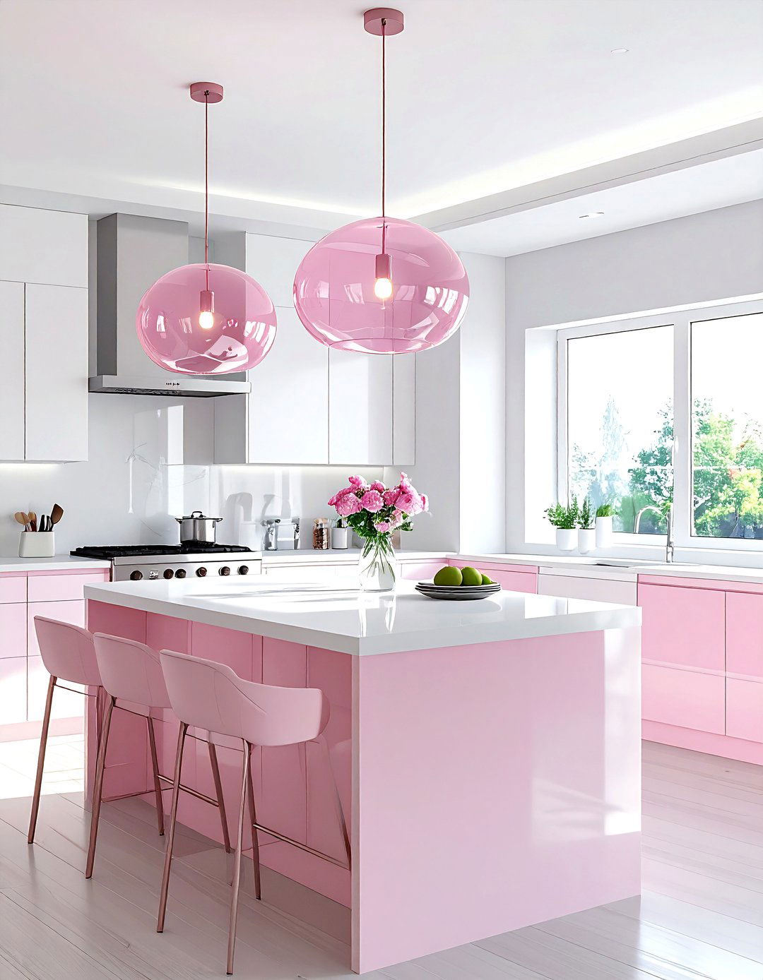 Pink Kitchen Lighting - 30 pink kitchen ideas