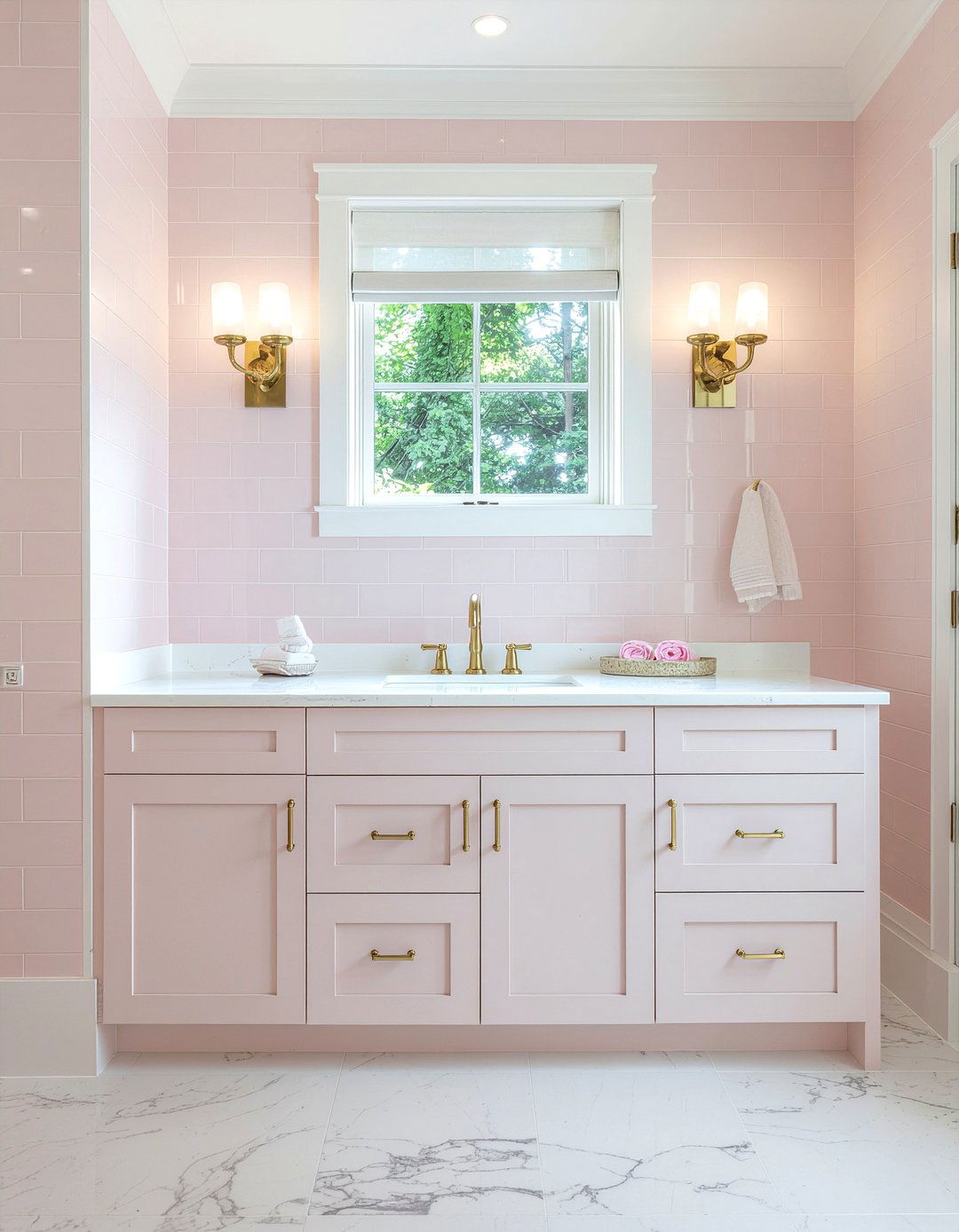 Pink Large Subway Tile Bathroom - 30 large subway tile bathroom ideas