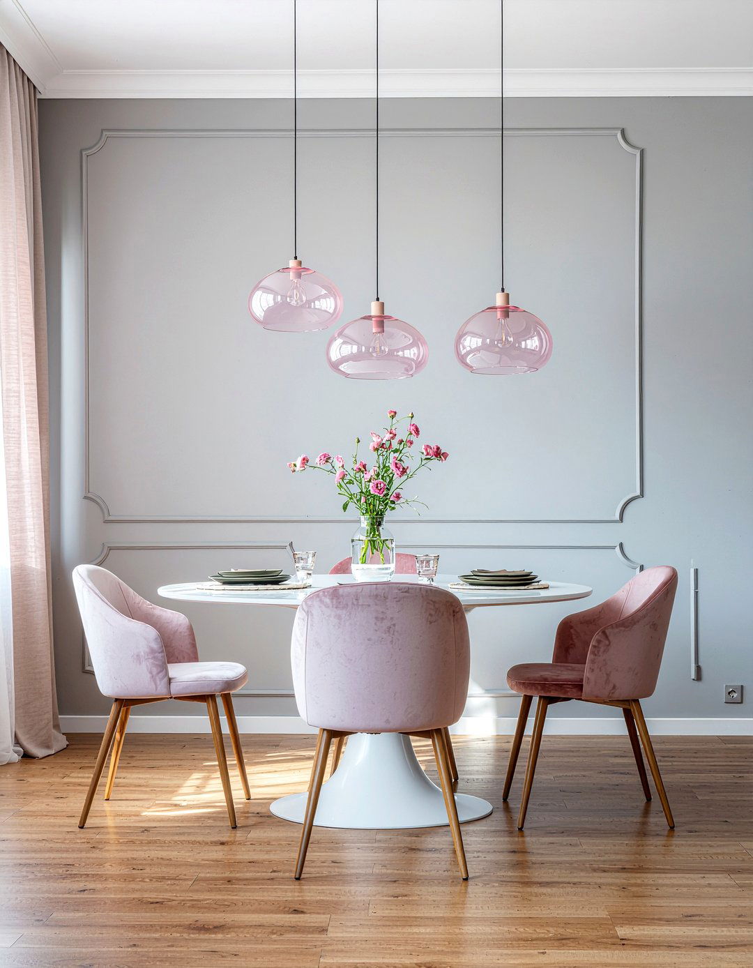Pink Lighting Fixtures - 30 pink dining room ideas