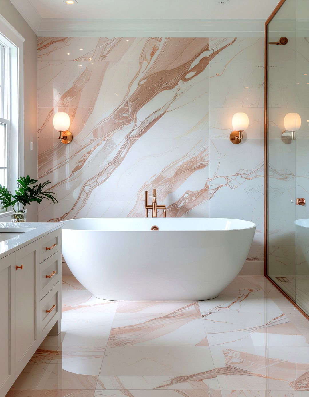 Pink Marble Bathroom - 30 marble bathroom ideas