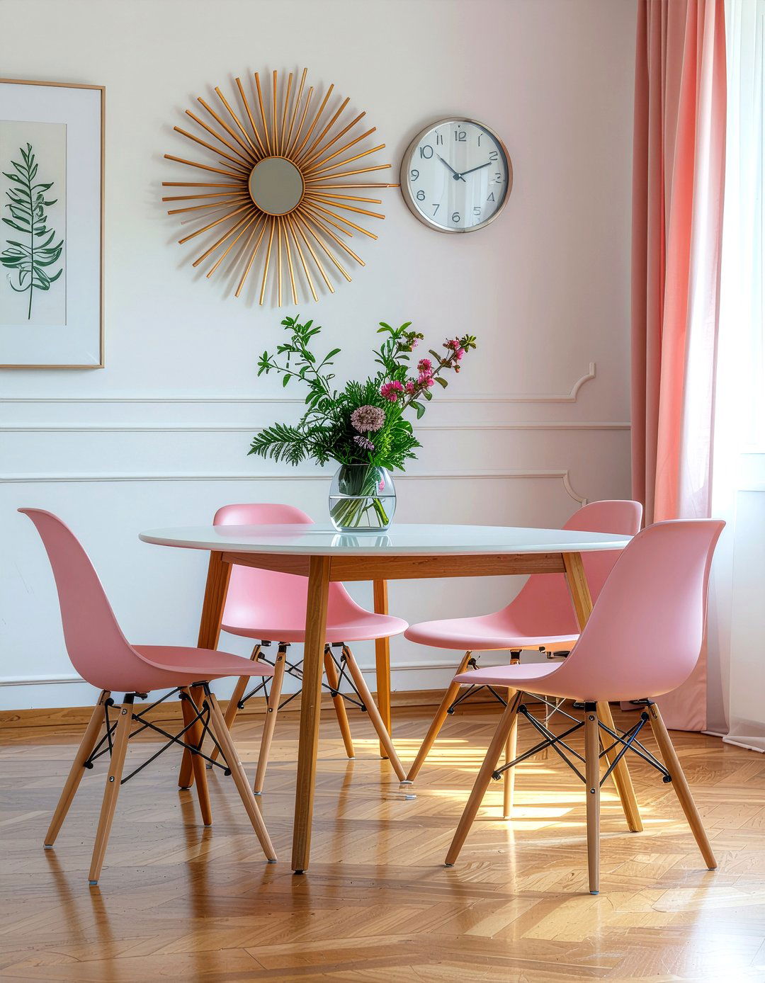 Pink Mid Century Modern - 30 pink dining room ideas