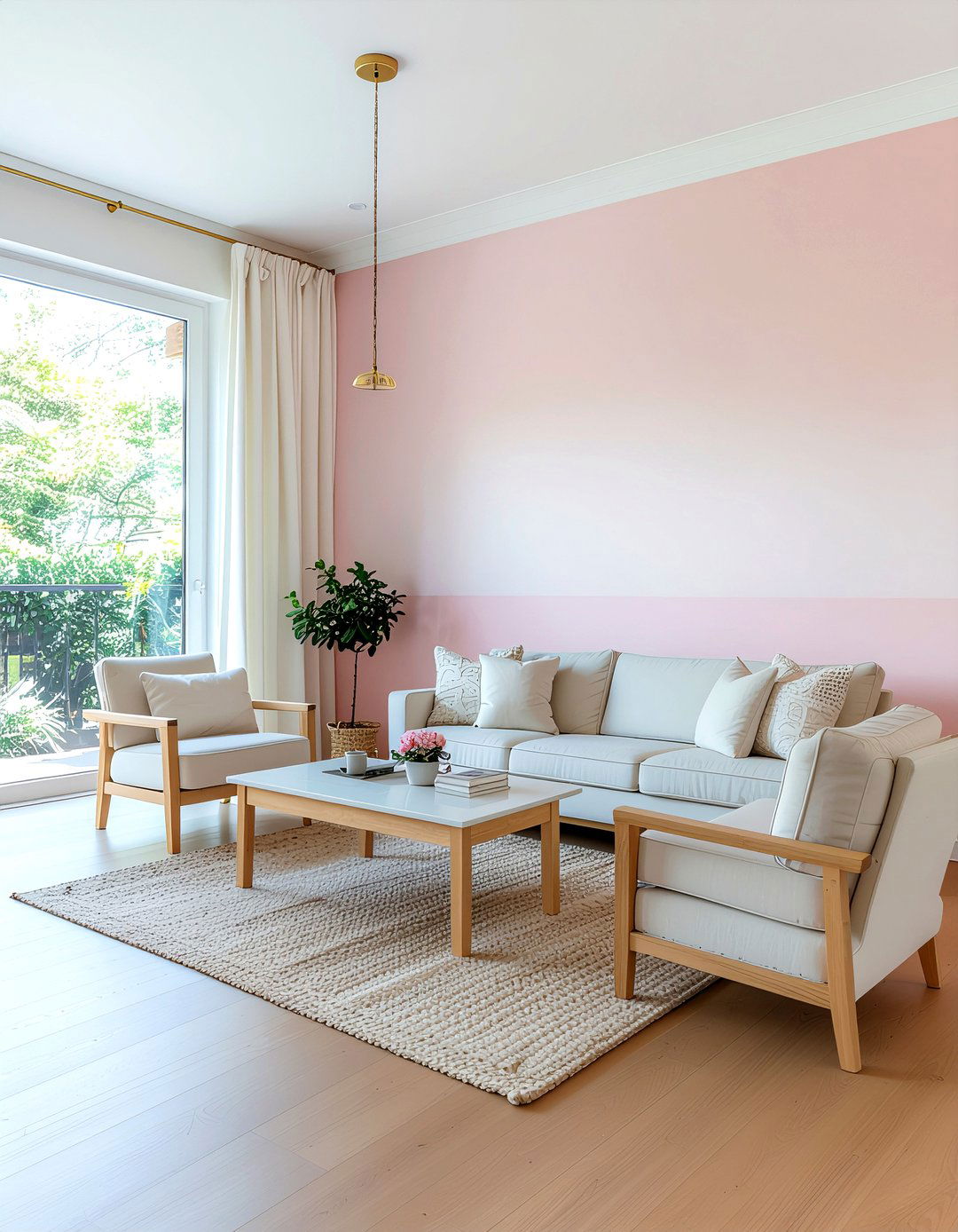 Pink Ombre Wall - 30 living room ombre wall ideas