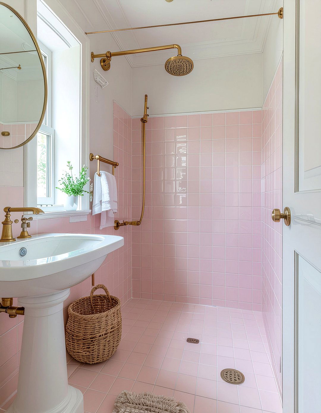 Pink Pastel Mosaic Shower - 30 mosaic tile bathroom ideas