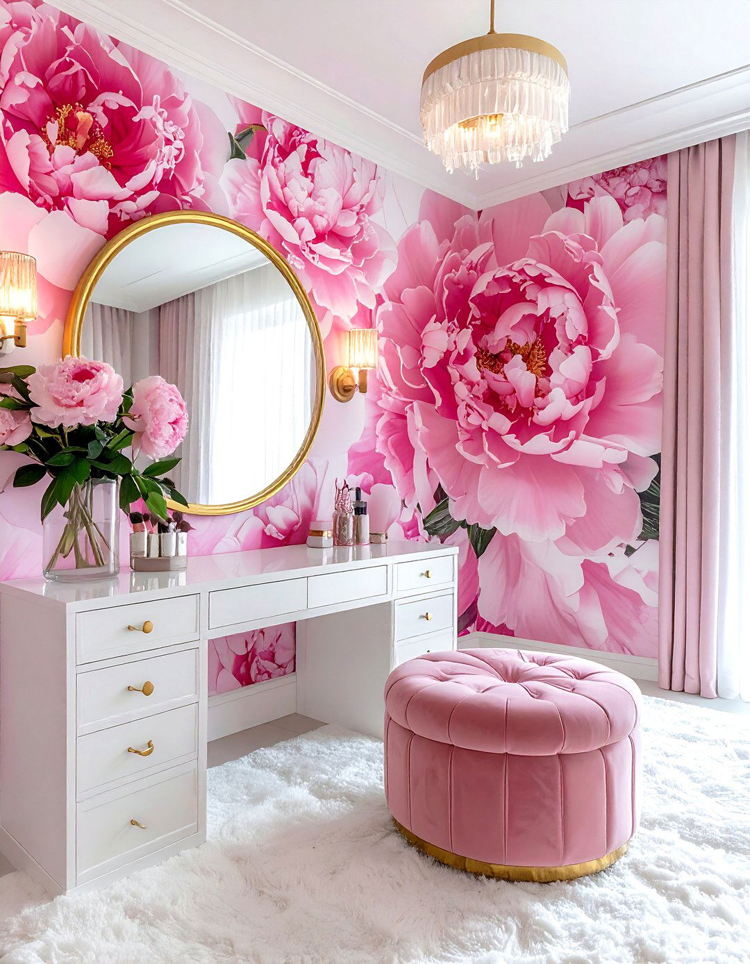 Pink Peony Pattern - 30 botanical wallpaper ideas