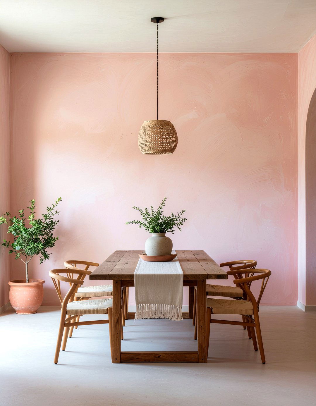 Pink Plaster Walls - 30 pink dining room ideas