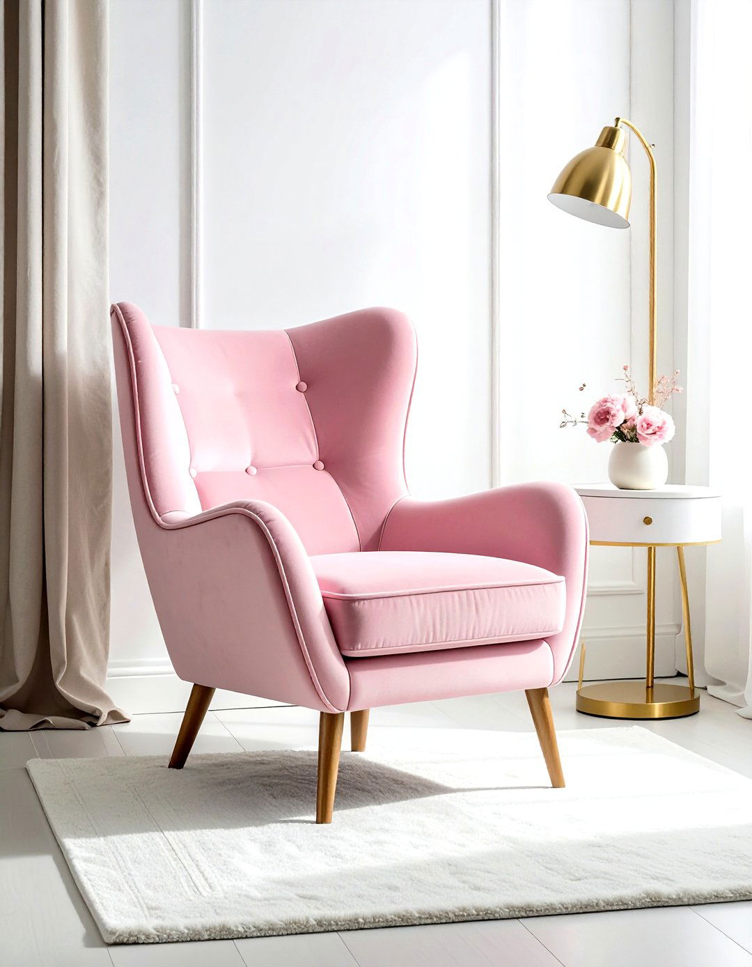 Pink Slipper Chair - 30 living room slipper chair ideas