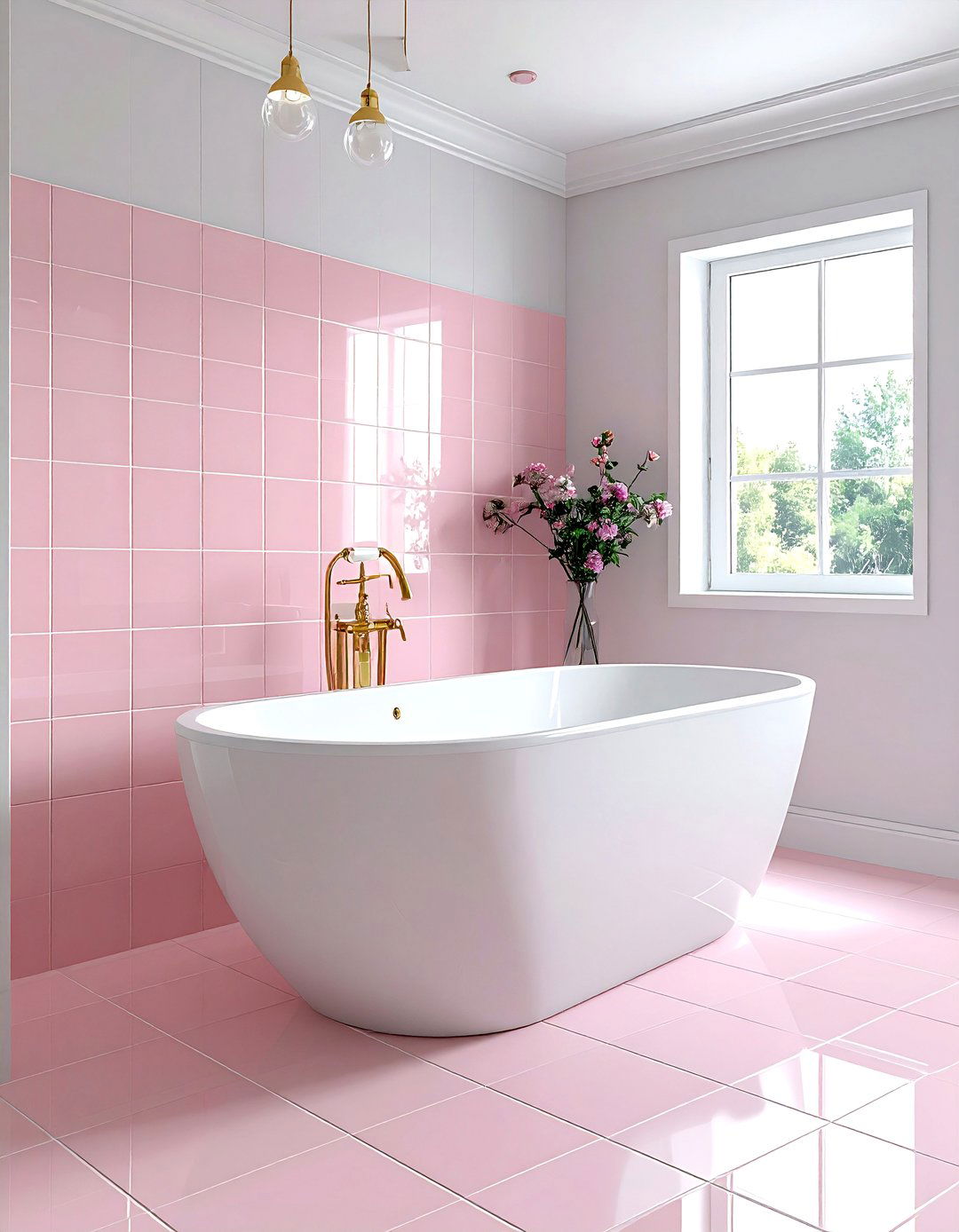 Pink Tile - 30 bathtub tile ideas