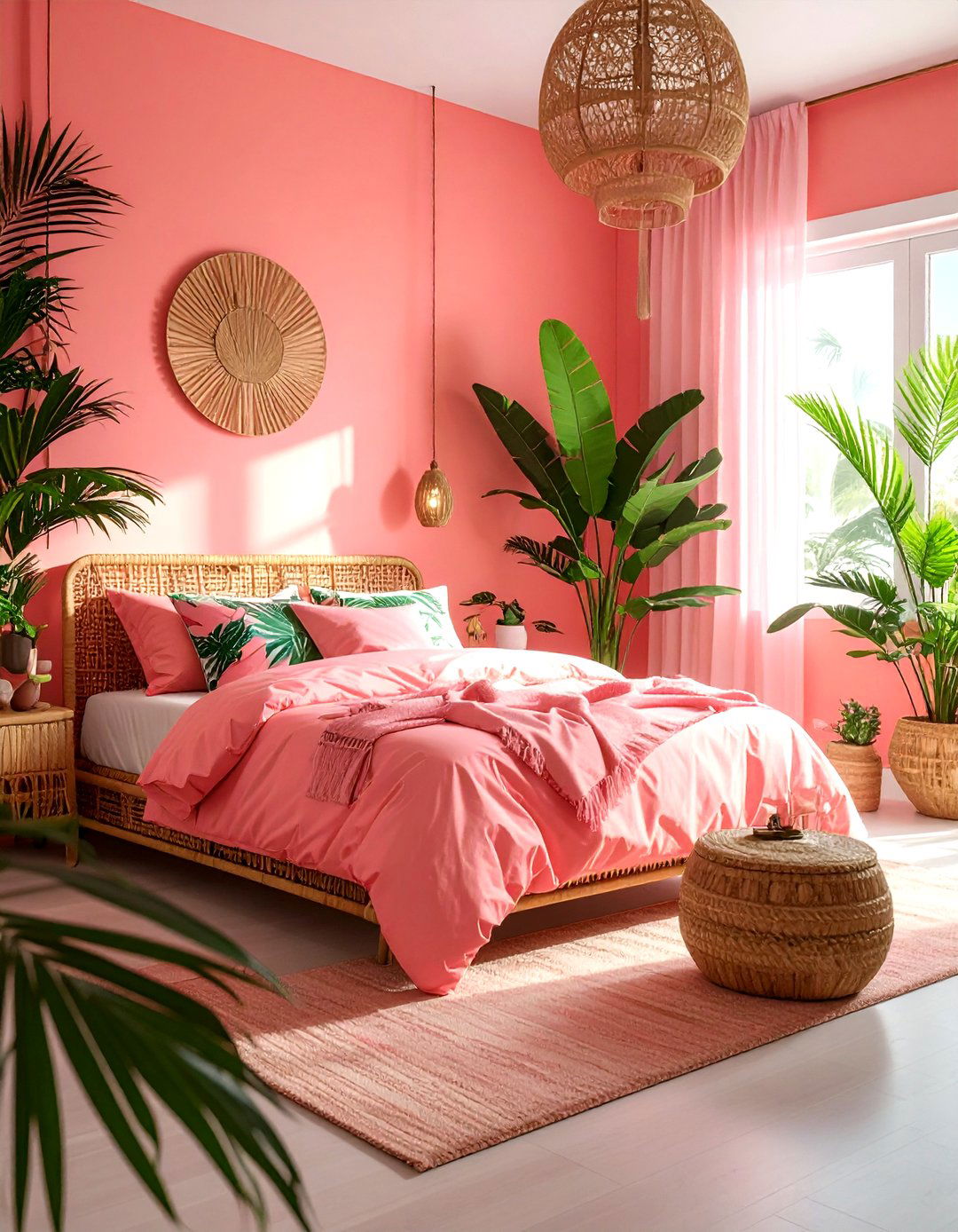 Pink Tropical Bedroom - 30 pink bedroom ideas