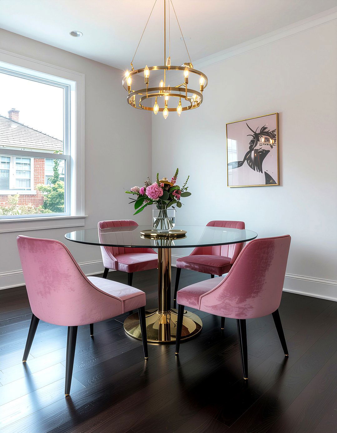 Pink Velvet Chairs - 30 pink dining room ideas