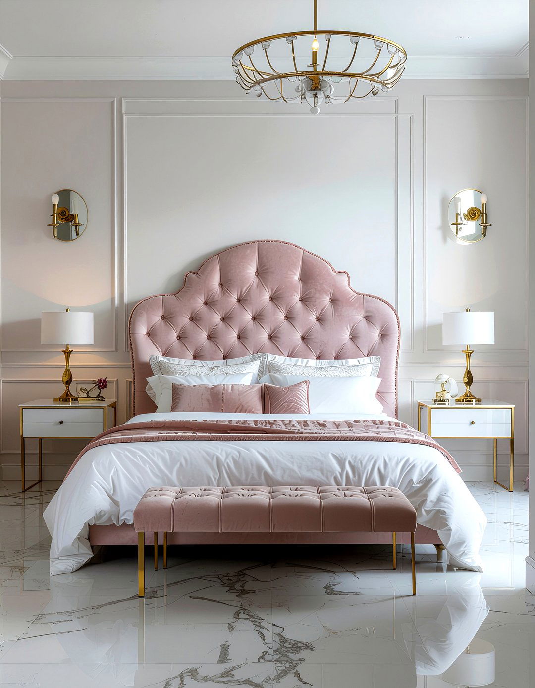 Pink Velvet Headboard - 30 bedroom upholstered headboards