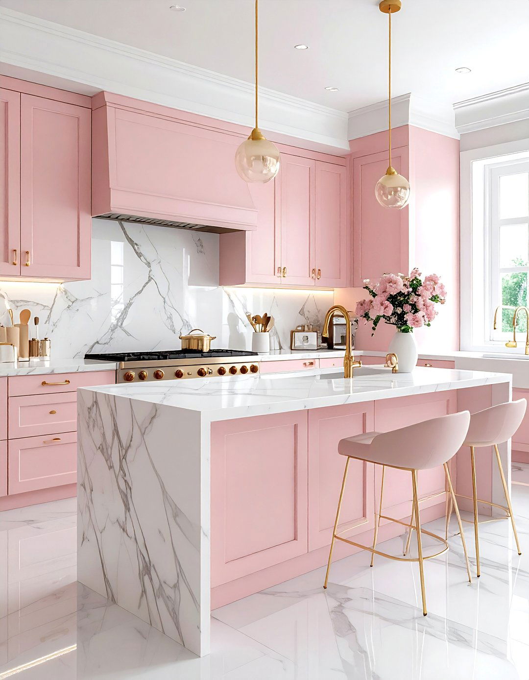 Pink White Luxury Kitchen - 30 pink and white kitchen ideas