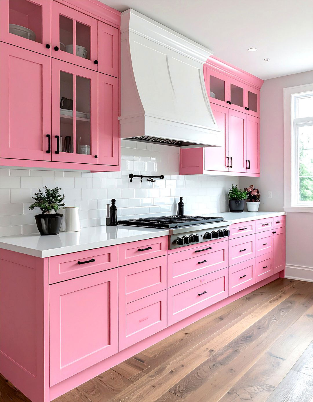 Pink White Shaker Cabinets - 30 pink and white kitchen ideas