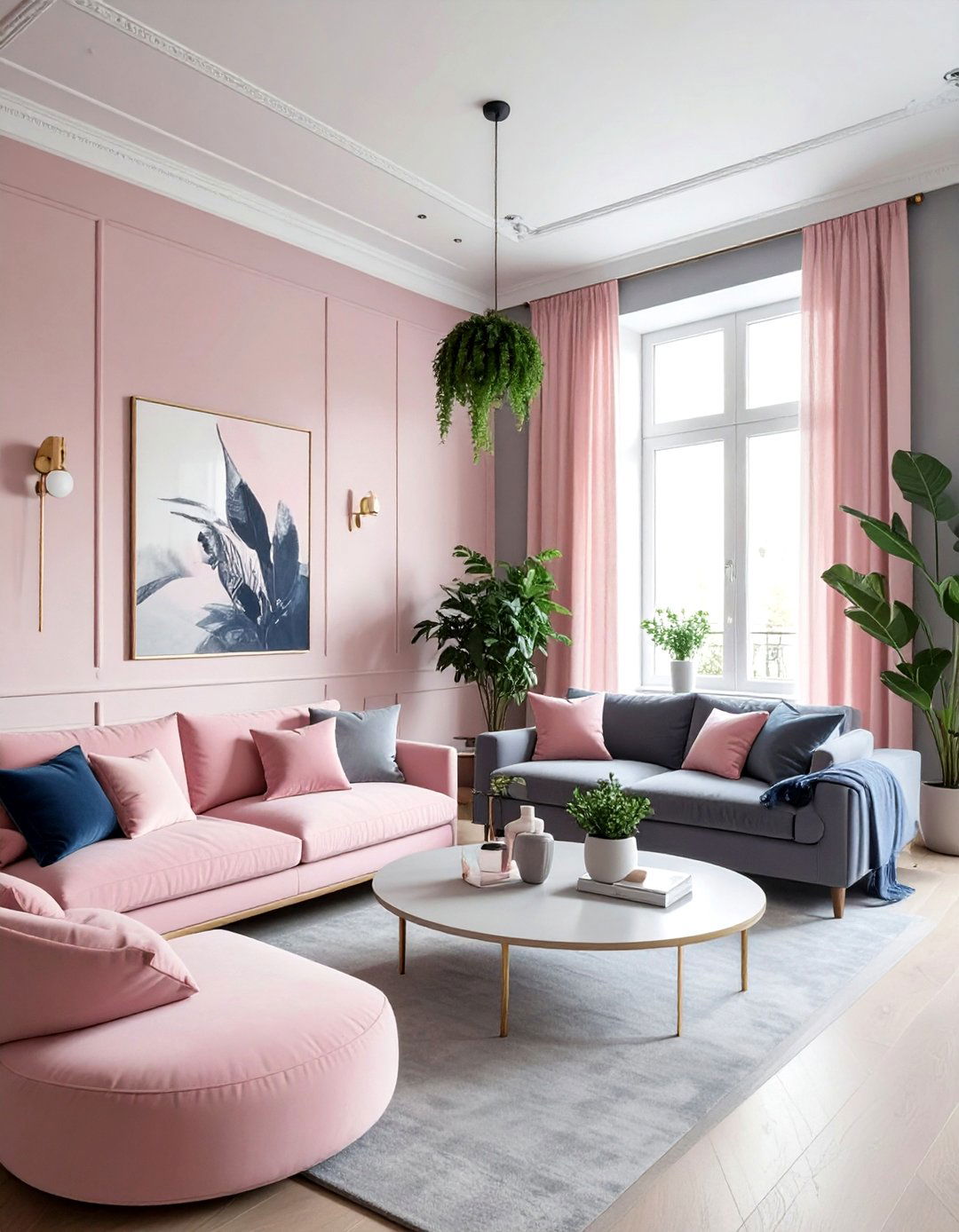 Pink and gray living room color palette - 30 pink gray living room ideas