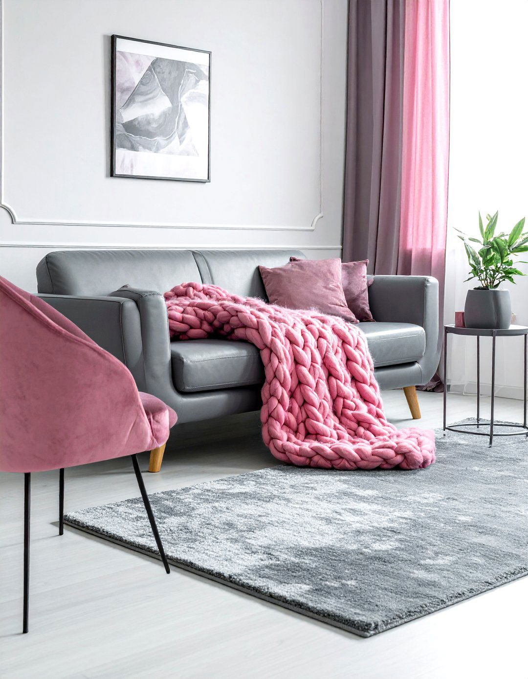 Pink and gray living room textures - 30 pink gray living room ideas