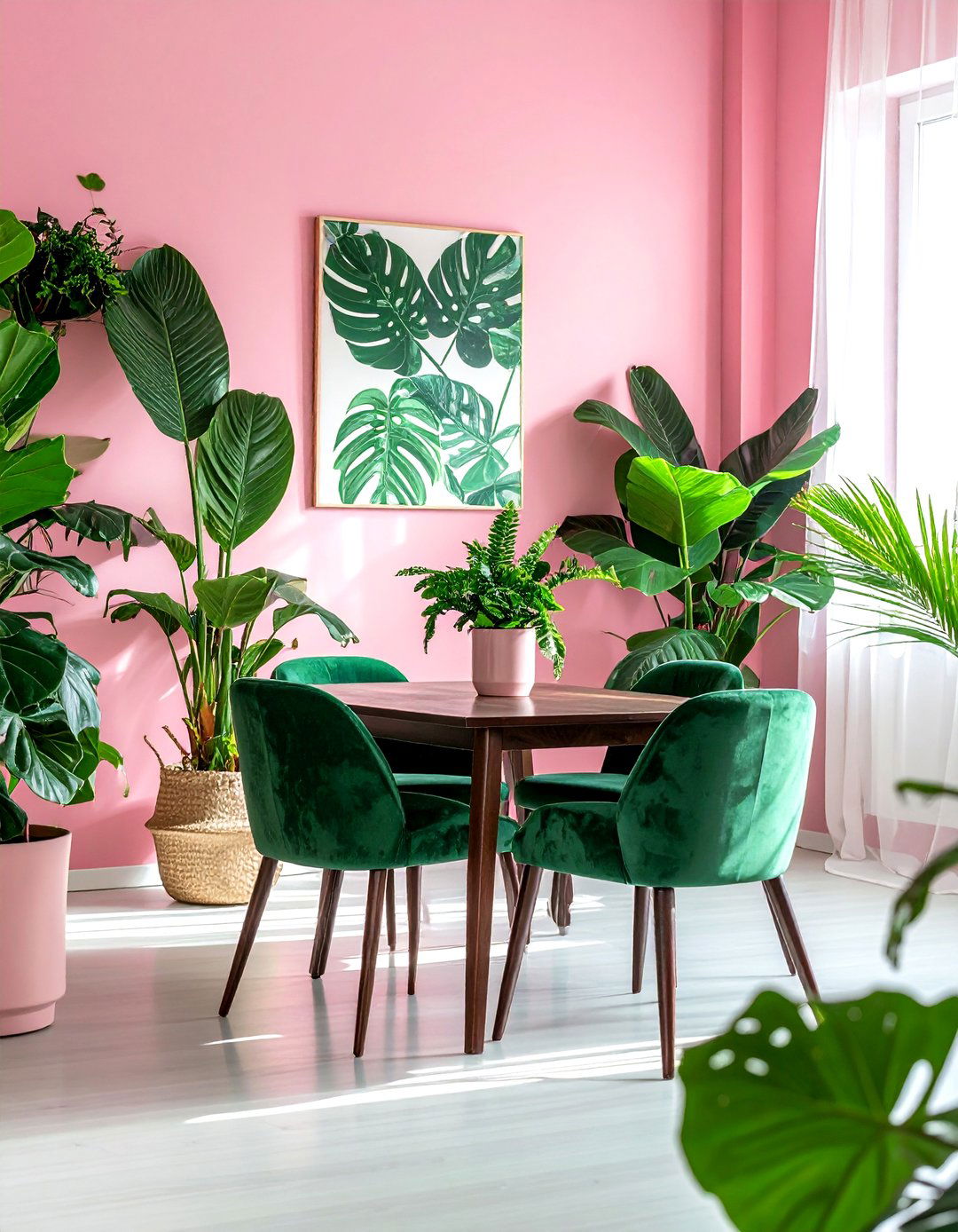Pink and green dining room - 30 pink dining room color schemes