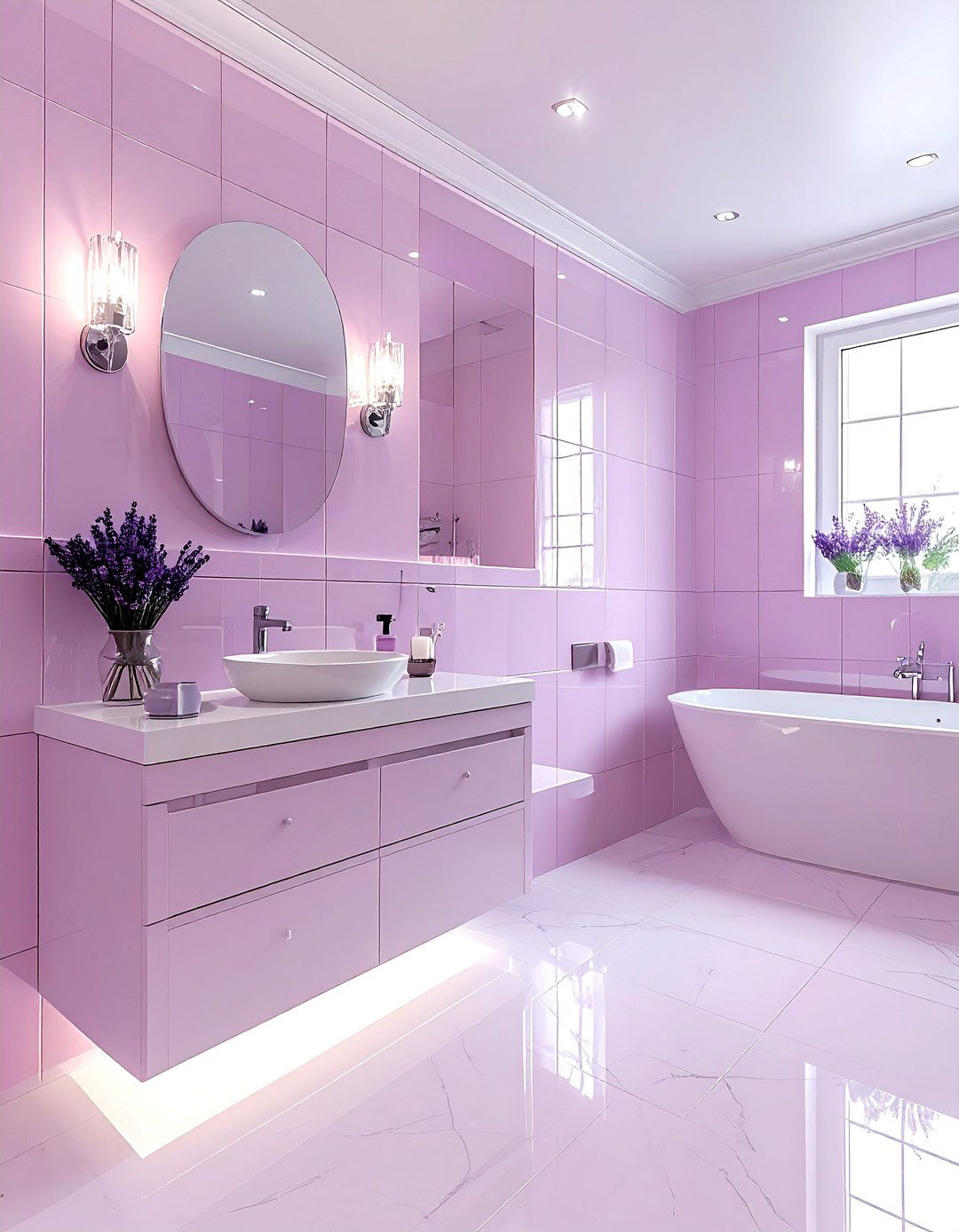 Pink and lavender bathroom - 30 pink bathroom color schemes