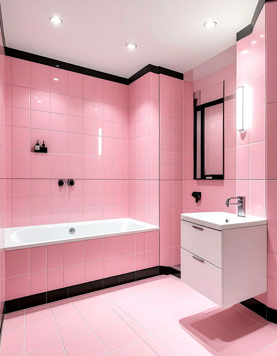 Pink bathroom tile - 30 vintage bathroom ideas