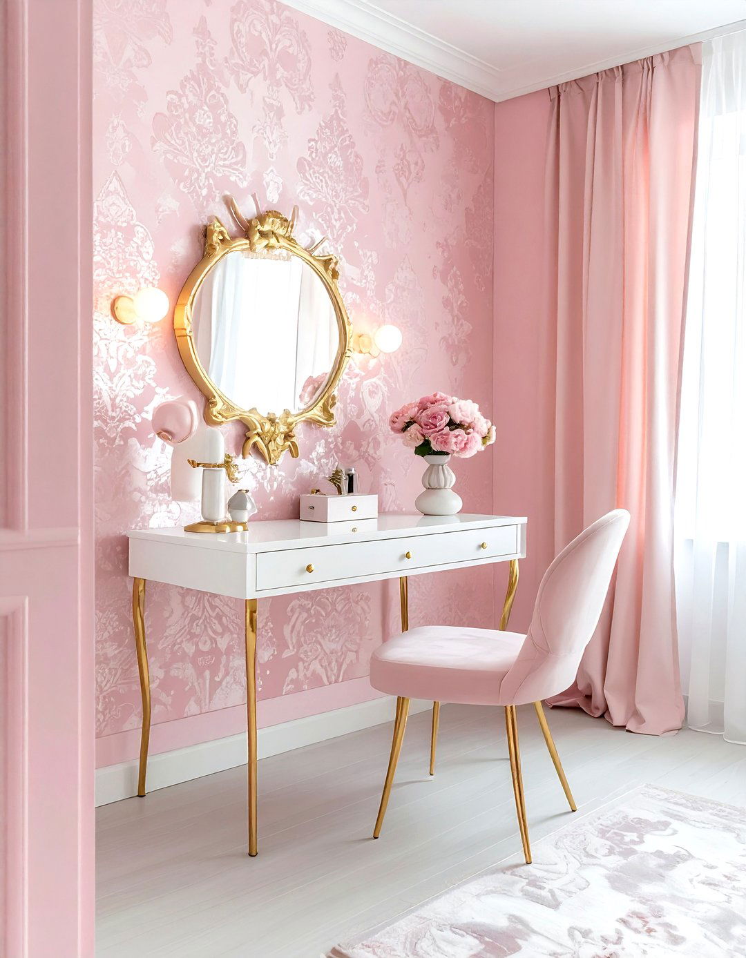 Pink damask wallpaper - 30 damask wallpaper ideas