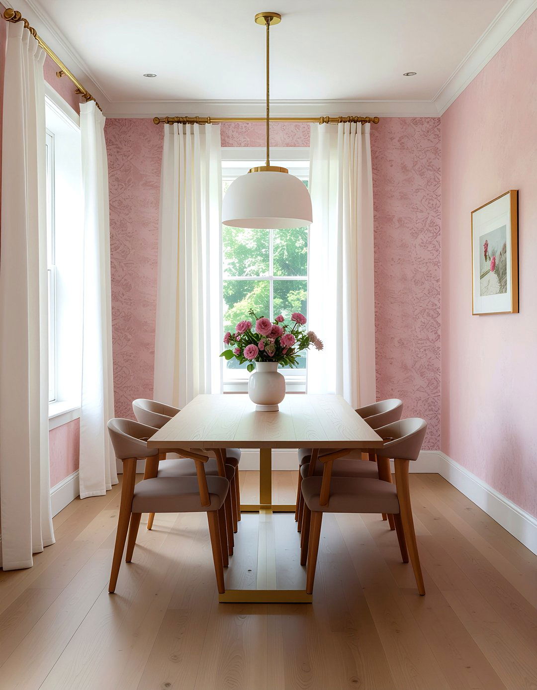Pink grasscloth wallpaper dining room - 30 grasscloth wallpaper dining room ideas