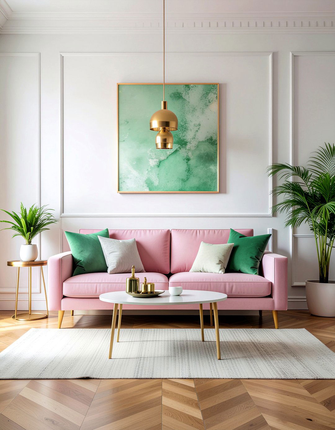Pink green living room - 30 living room color blocking ideas