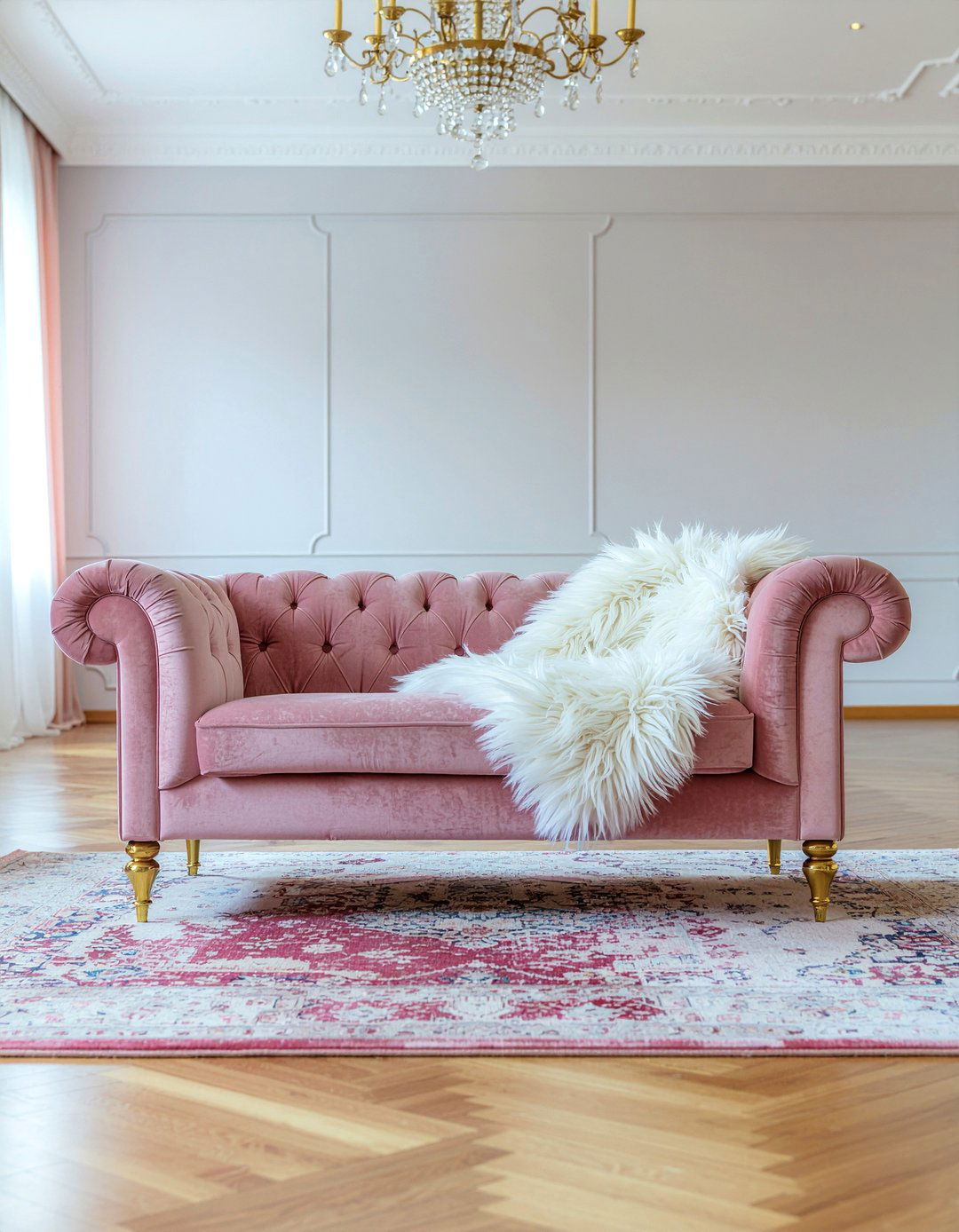 Pink loveseat - 30 living room loveseat ideas