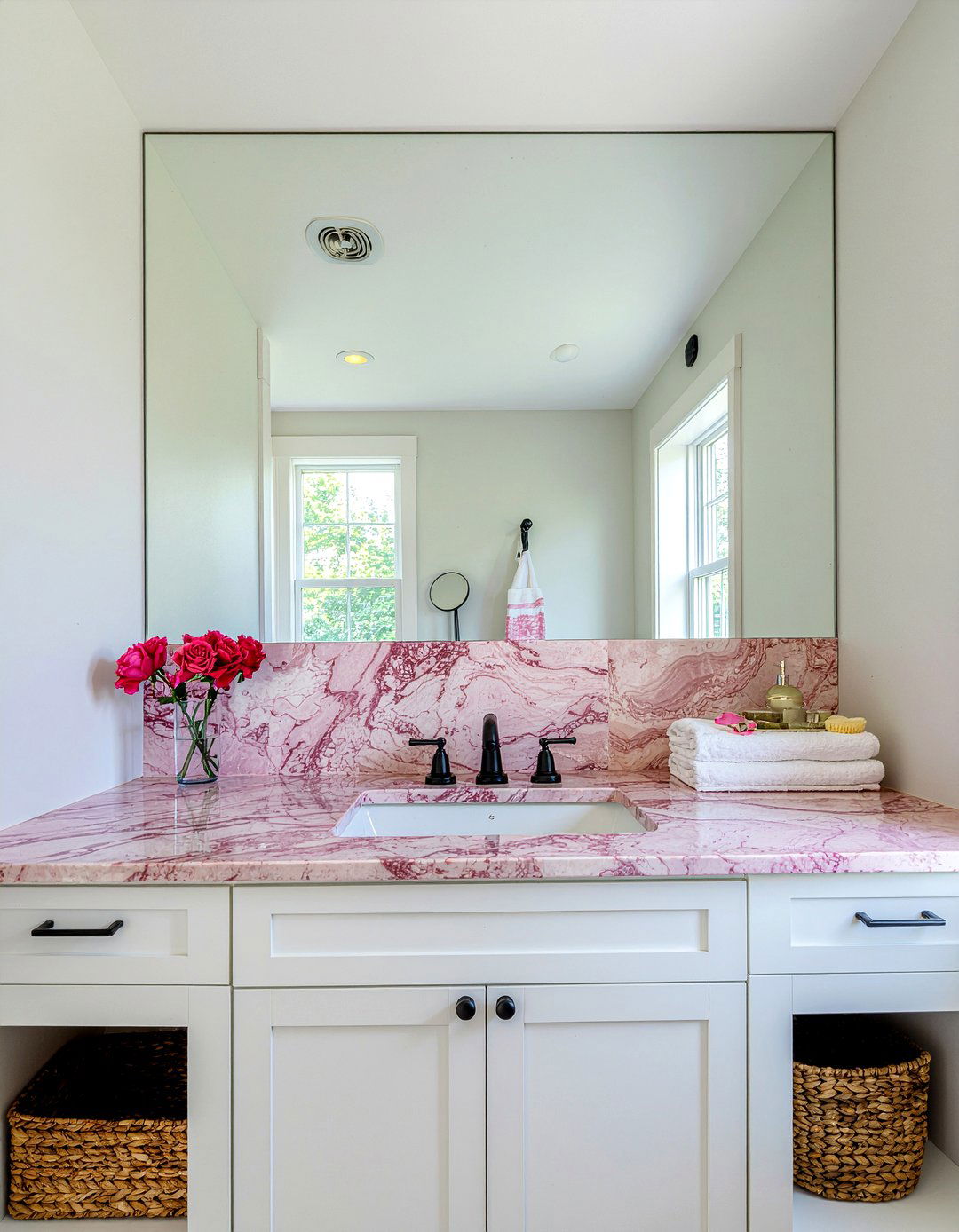 Pink marble bathroom backsplash - 30 pink marble bathroom ideas