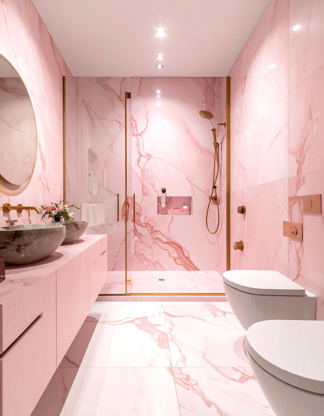 Pink marble bathroom - 30 celebrity bathroom ideas