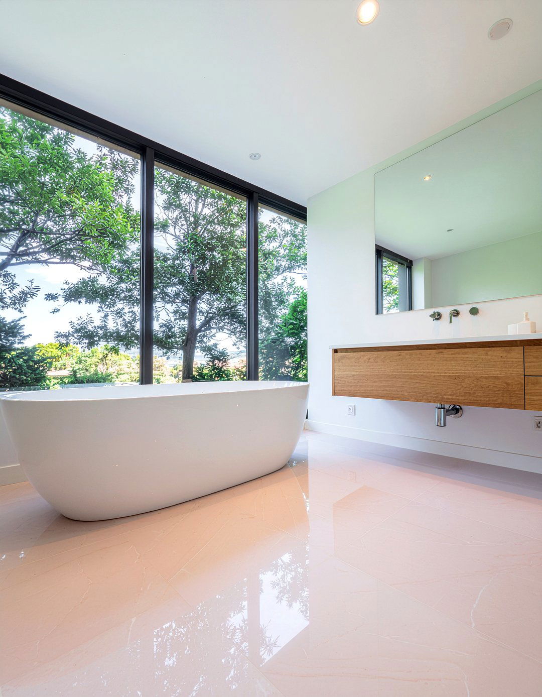 Pink marble floor tile - 30 pink marble bathroom ideas