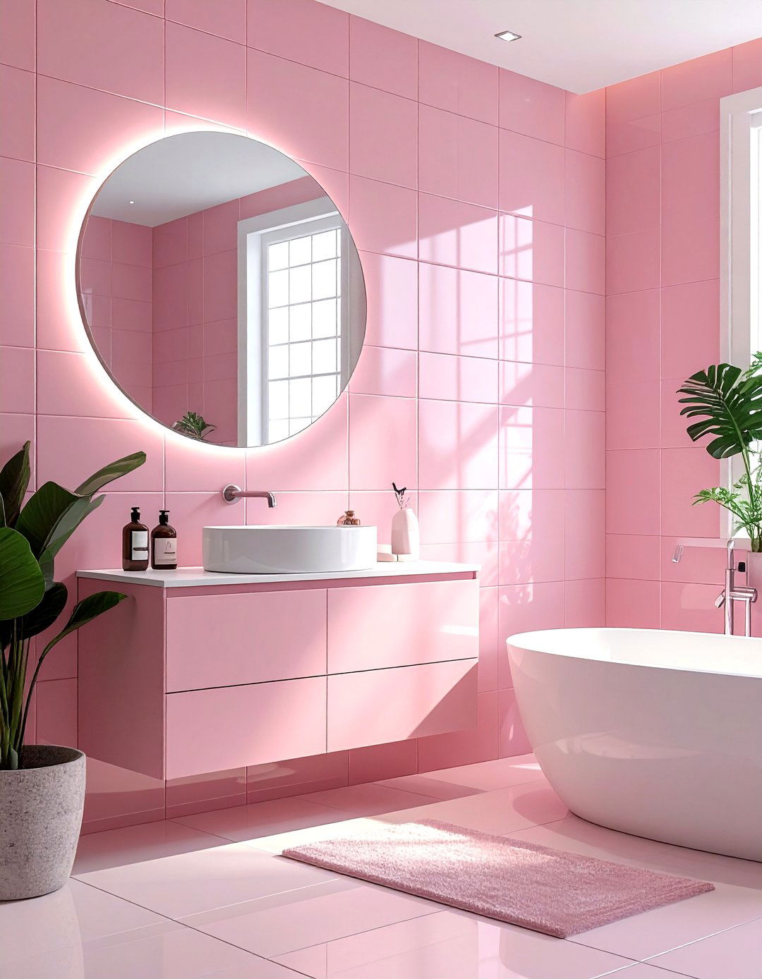 Pink porcelain tile bathroom - 30 porcelain tile bathroom ideas